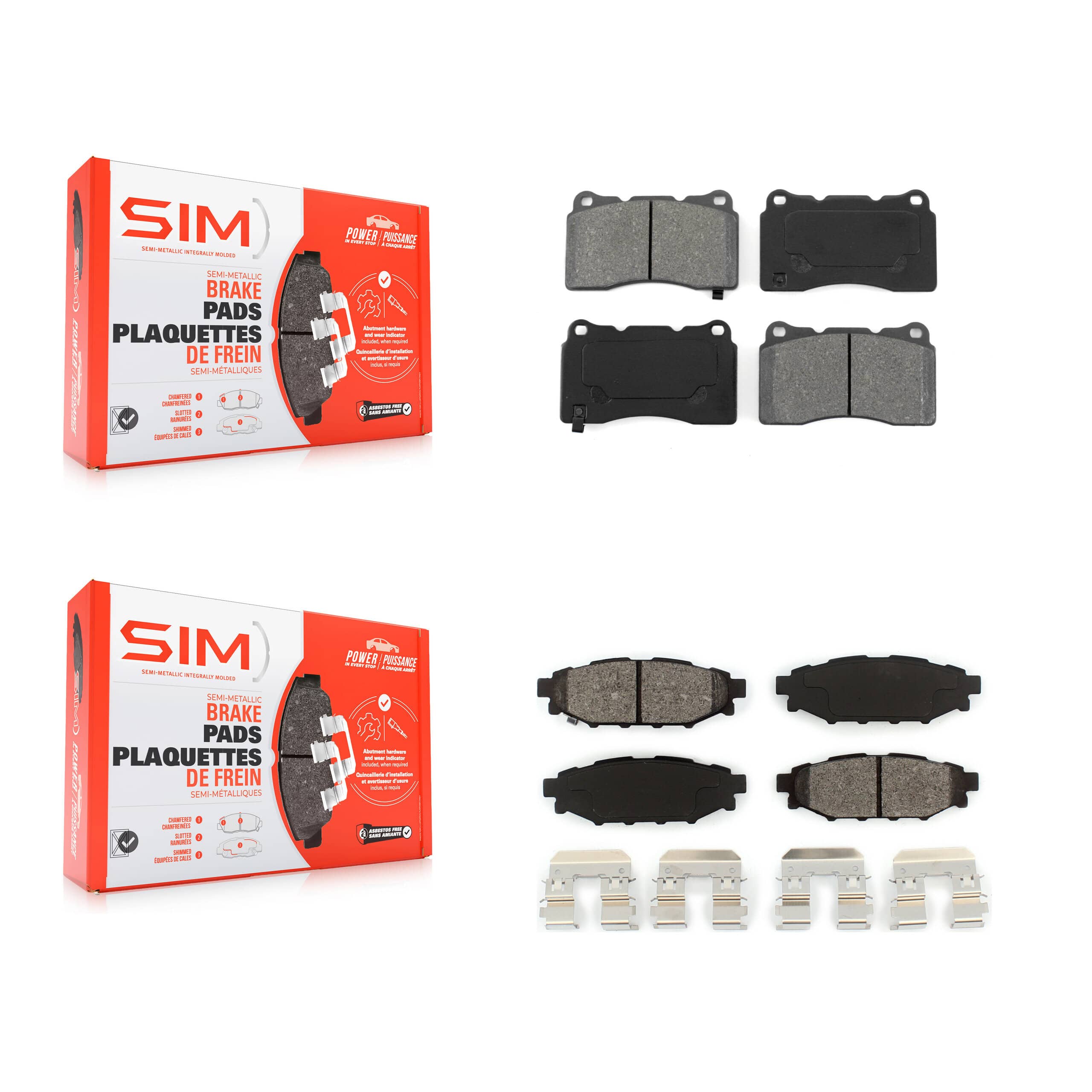 SIM - KSM-100004 - Front and Rear Disc Brake Pad Kits