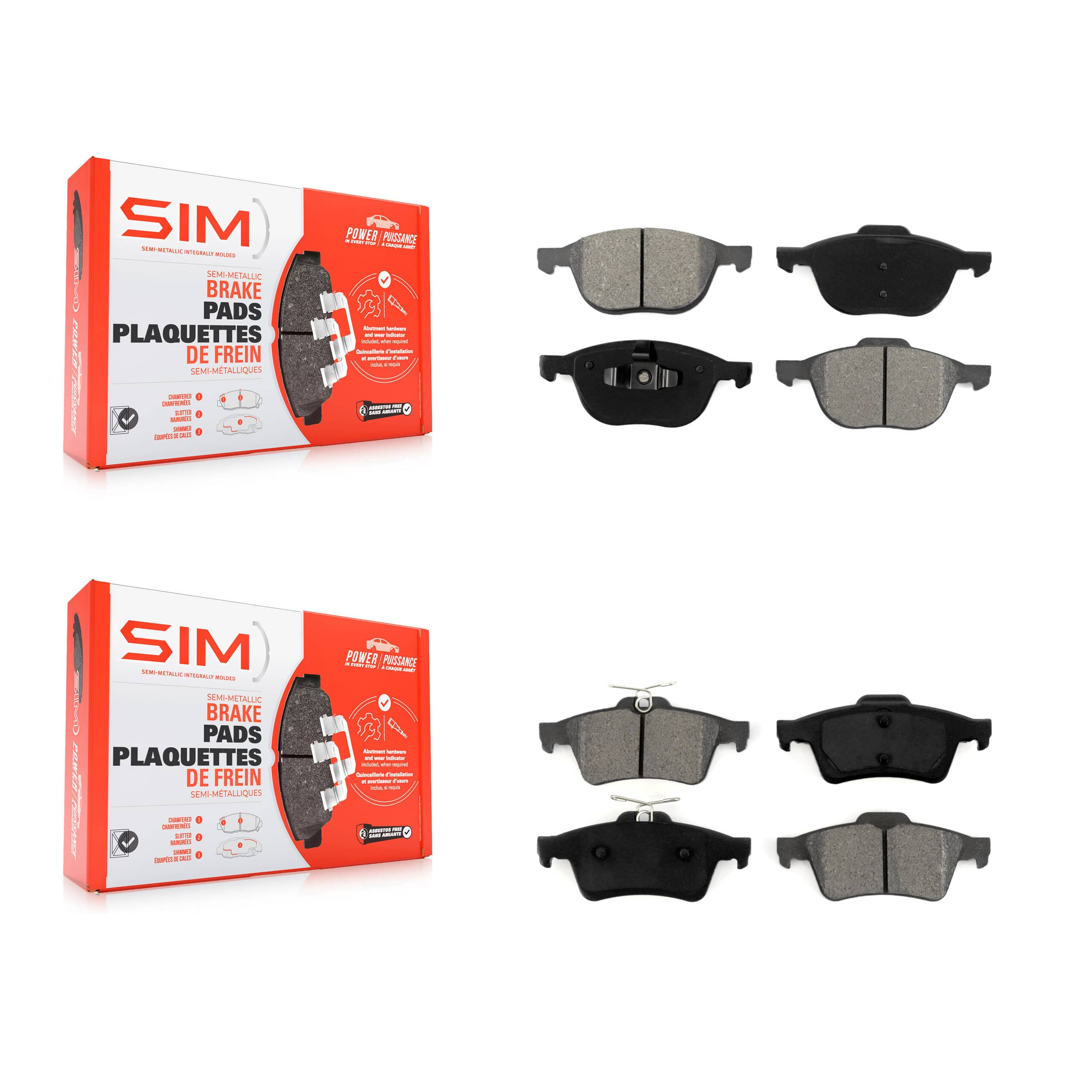 SIM - KSM-100023 - Front and Rear Disc Brake Pad Kits