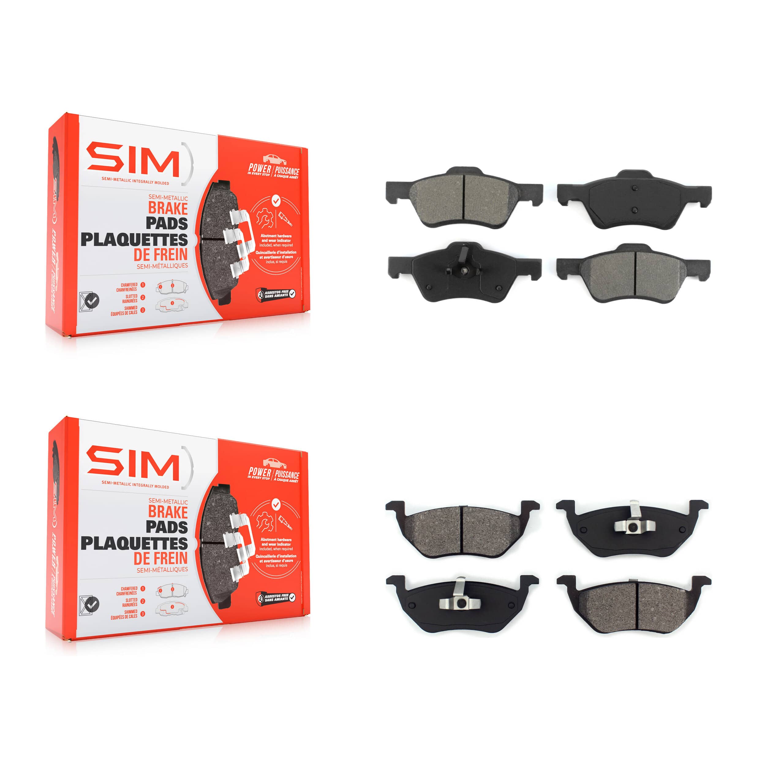 SIM - KSM-100027 - Front and Rear Disc Brake Pad Kits