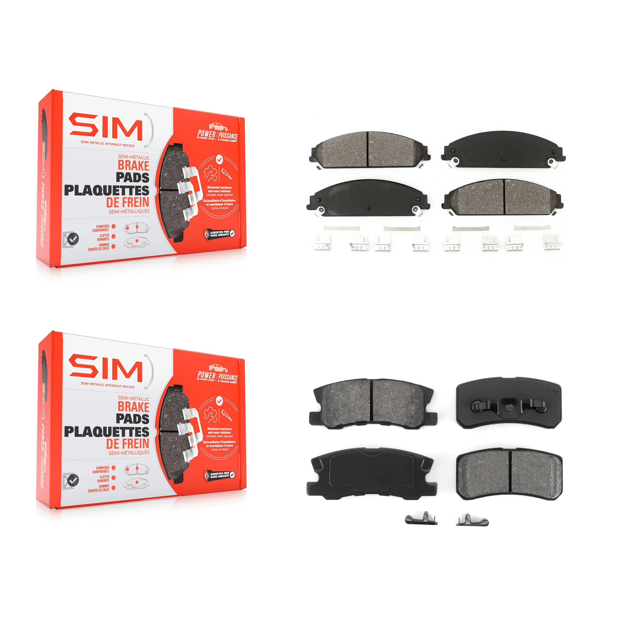 SIM - KSM-100030 - Front and Rear Disc Brake Pad Kits