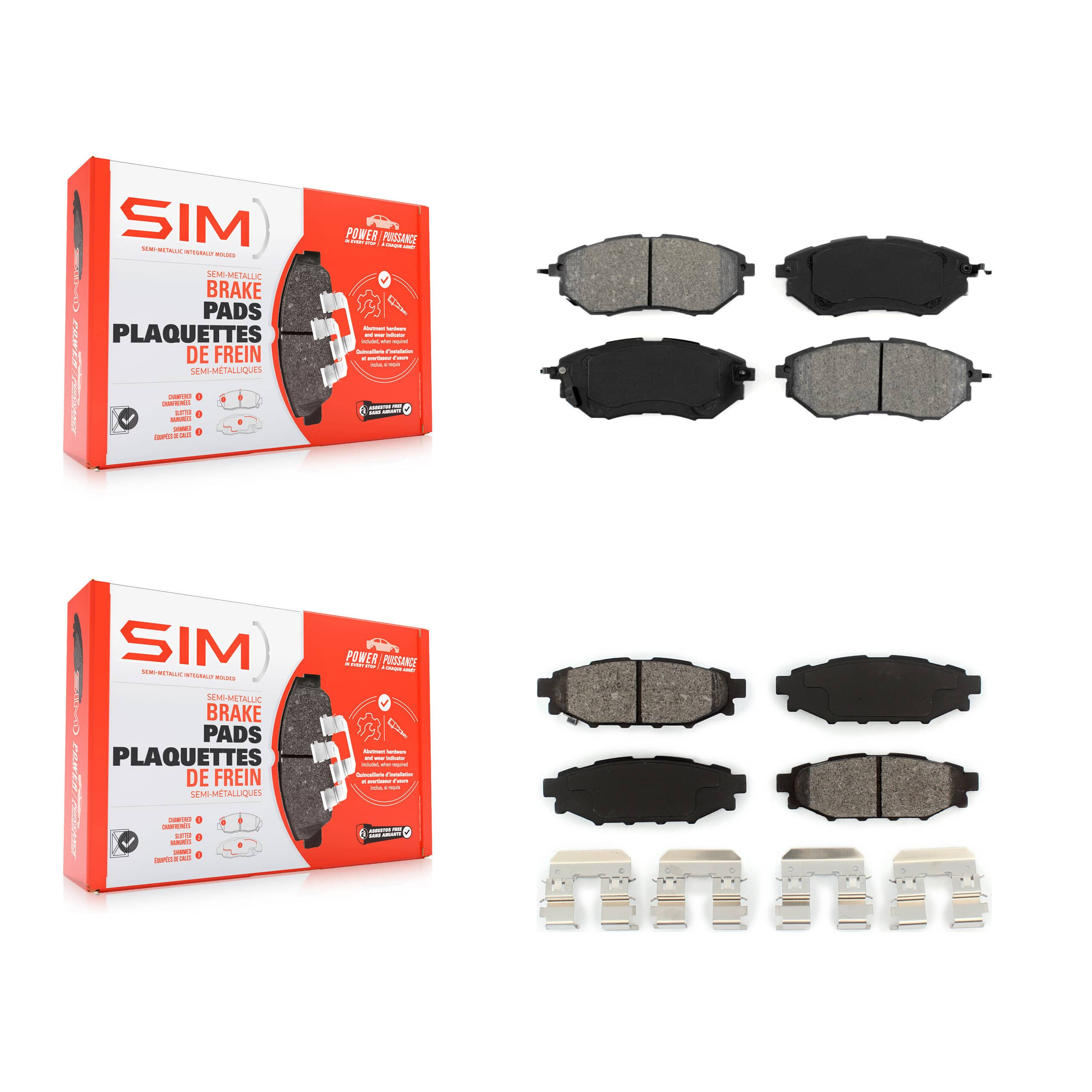 SIM - KSM-100043 - Front and Rear Disc Brake Pad Kits