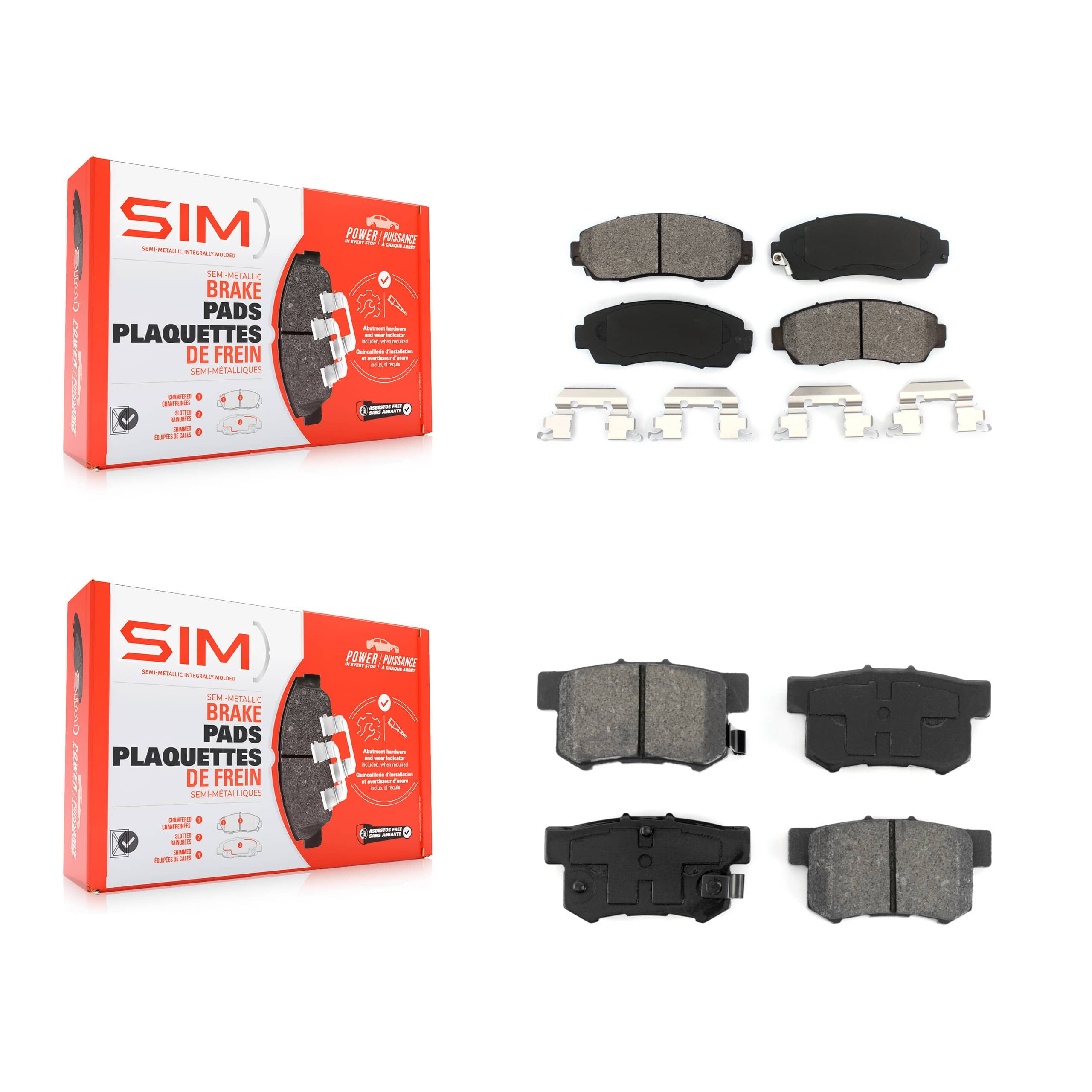 SIM - KSM-100051 - Front and Rear Disc Brake Pad Kits
