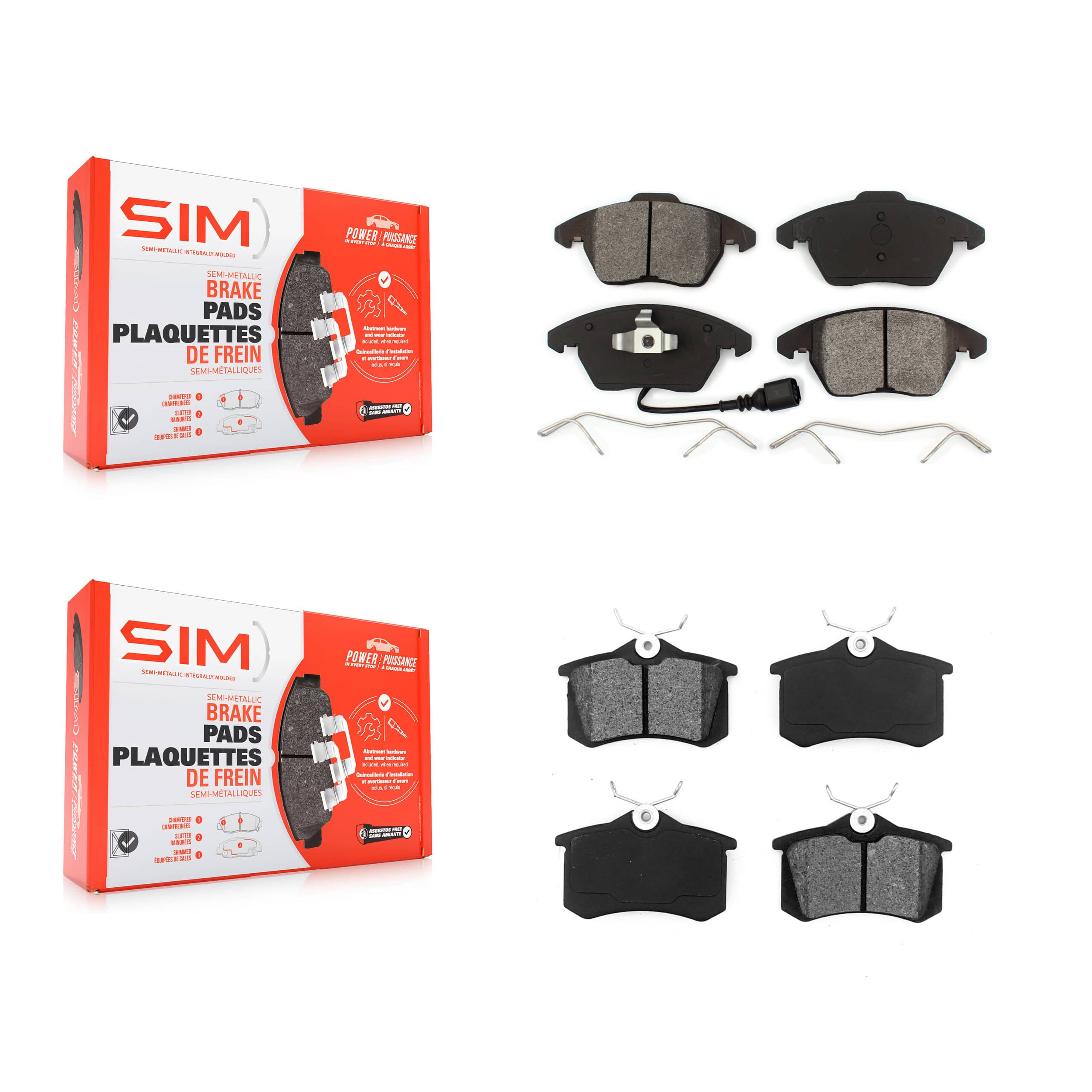 SIM - KSM-100058 - Front and Rear Disc Brake Pad Kits