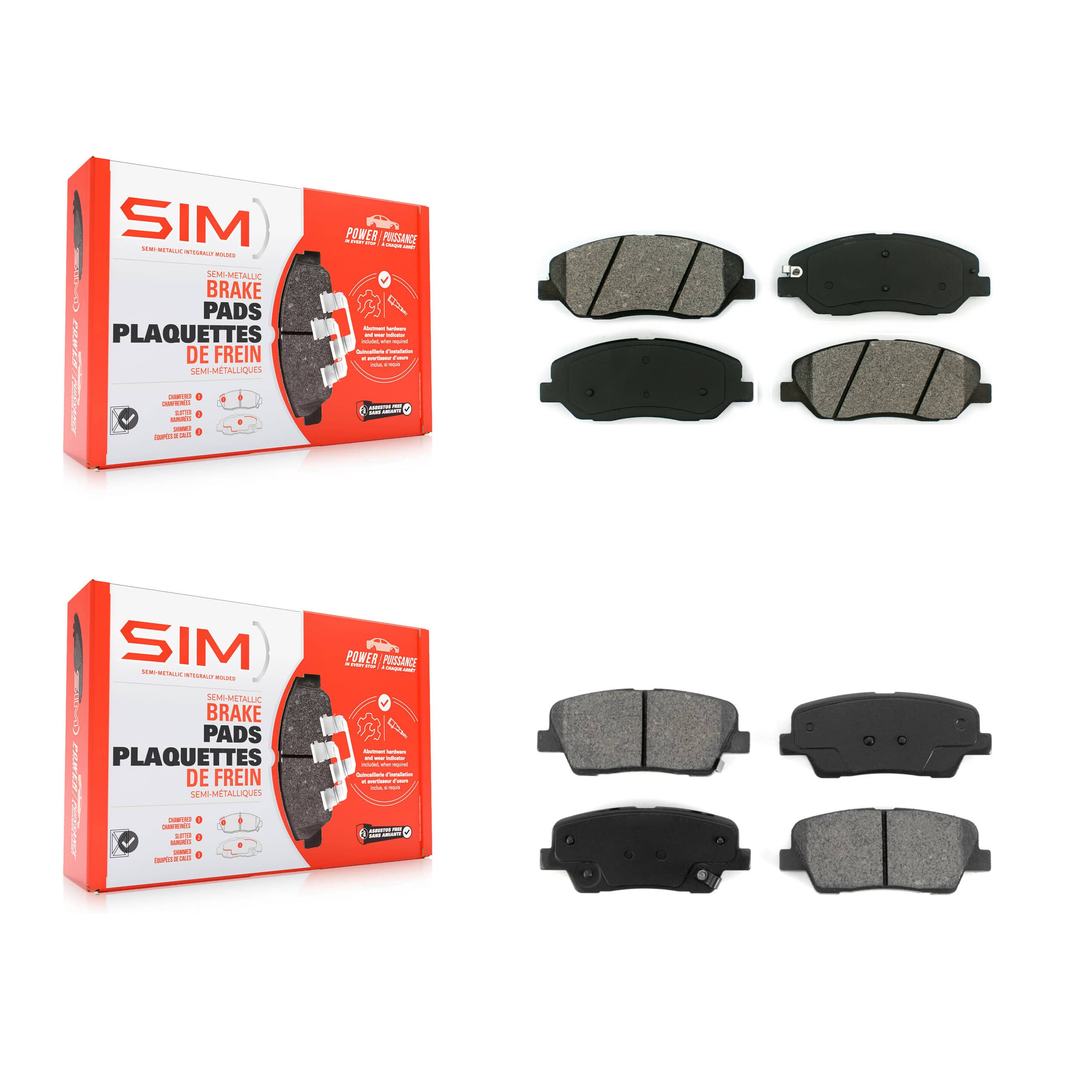 SIM - KSM-100080 - Front and Rear Disc Brake Pad Kits