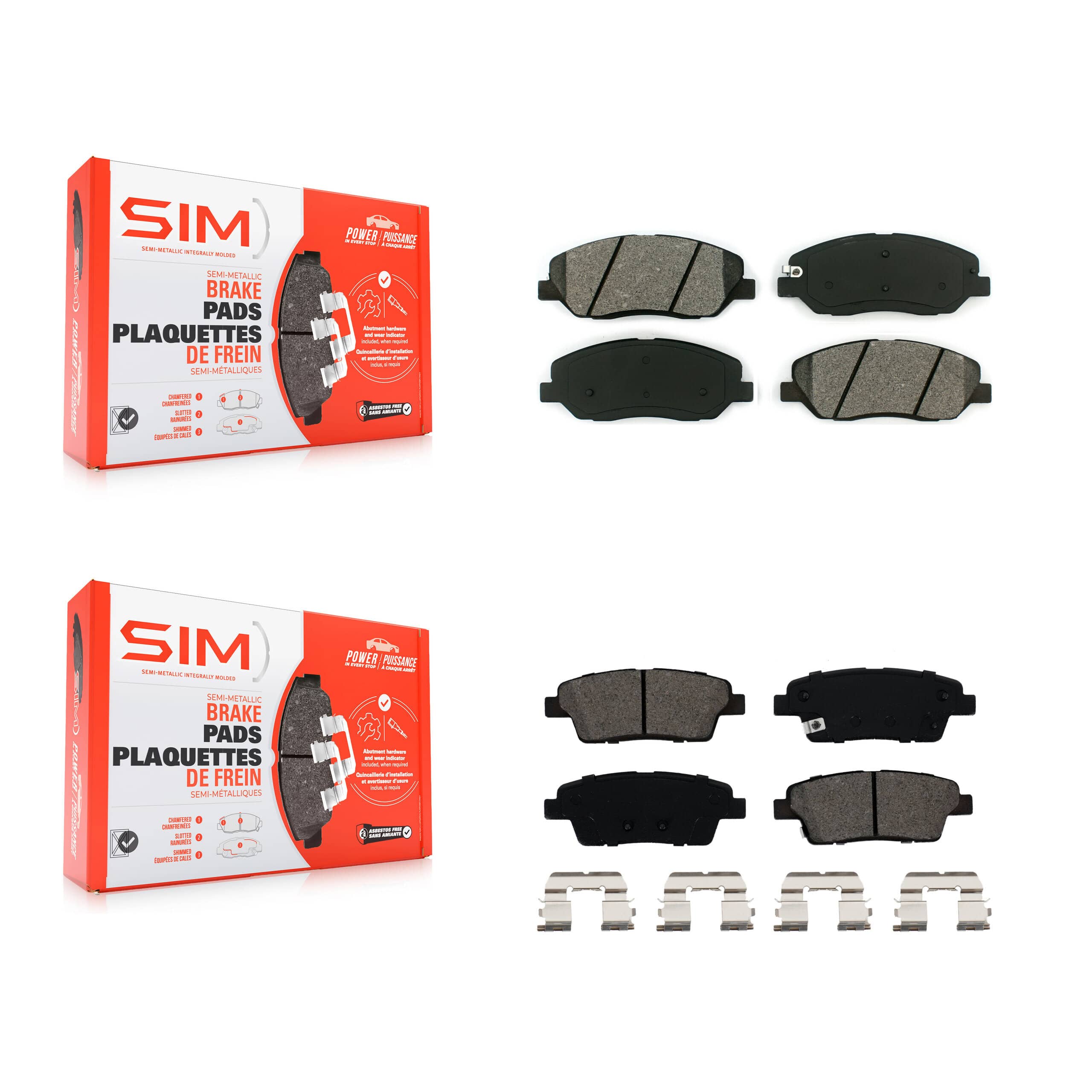 SIM - KSM-100082 - Front and Rear Disc Brake Pad Kits