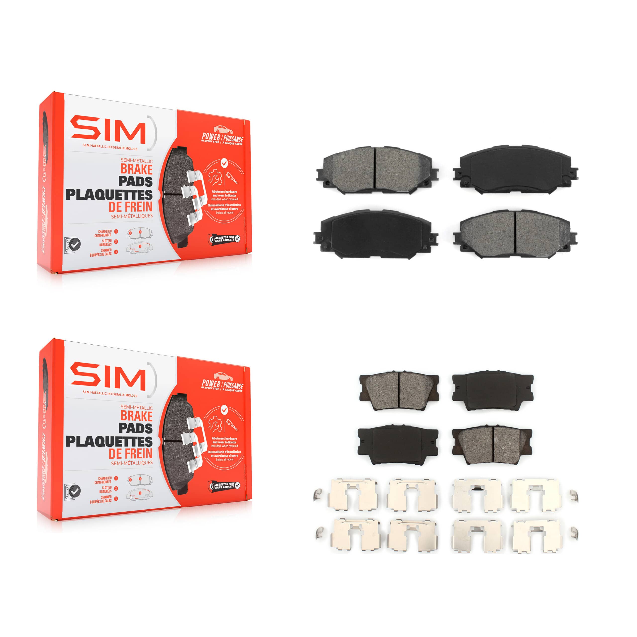 SIM - KSM-100088 - Front and Rear Disc Brake Pad Kits