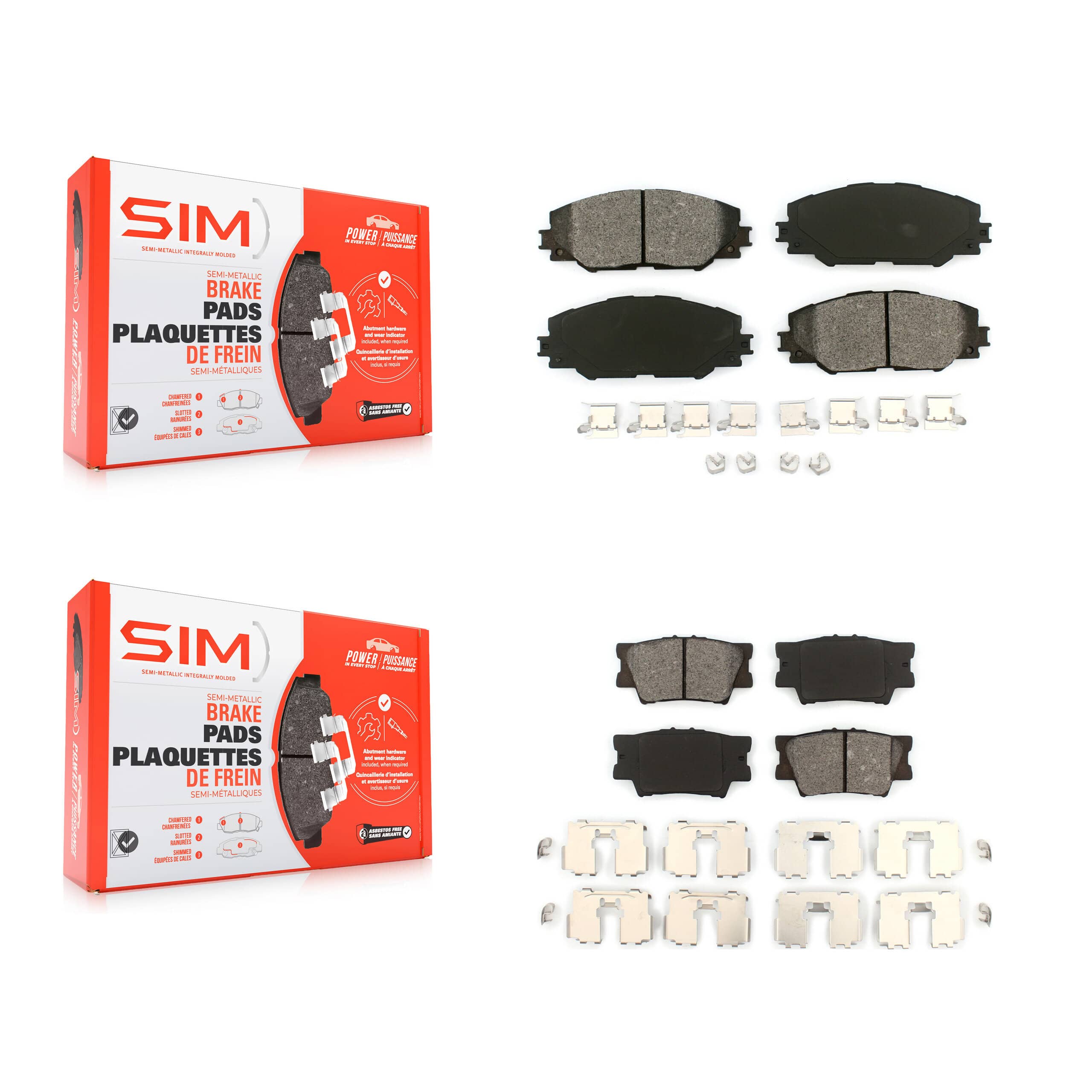 SIM - KSM-100091 - Front and Rear Disc Brake Pad Kits