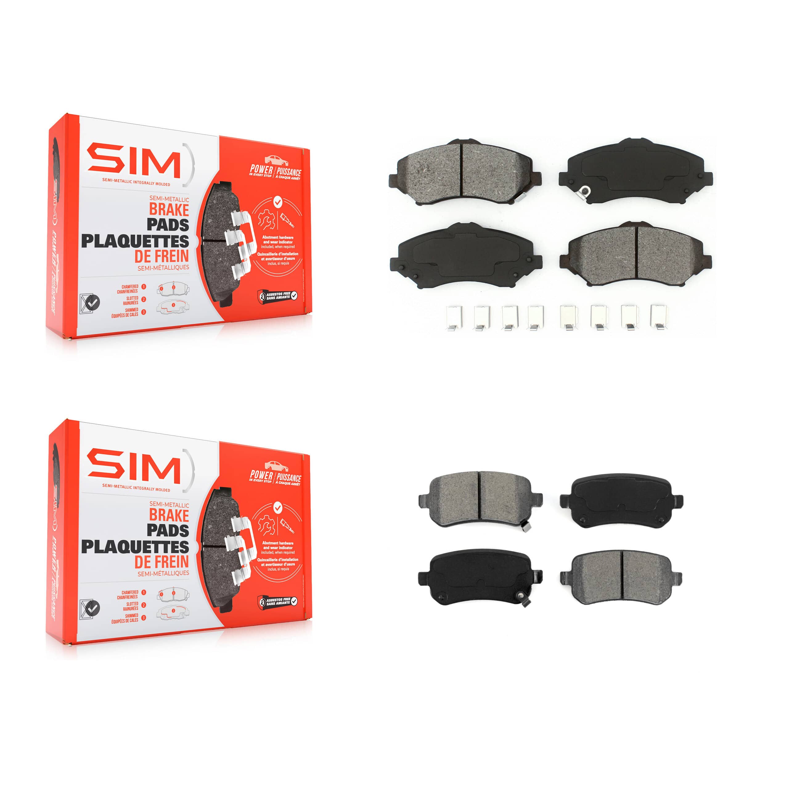 SIM - KSM-100099 - Front and Rear Disc Brake Pad Kits