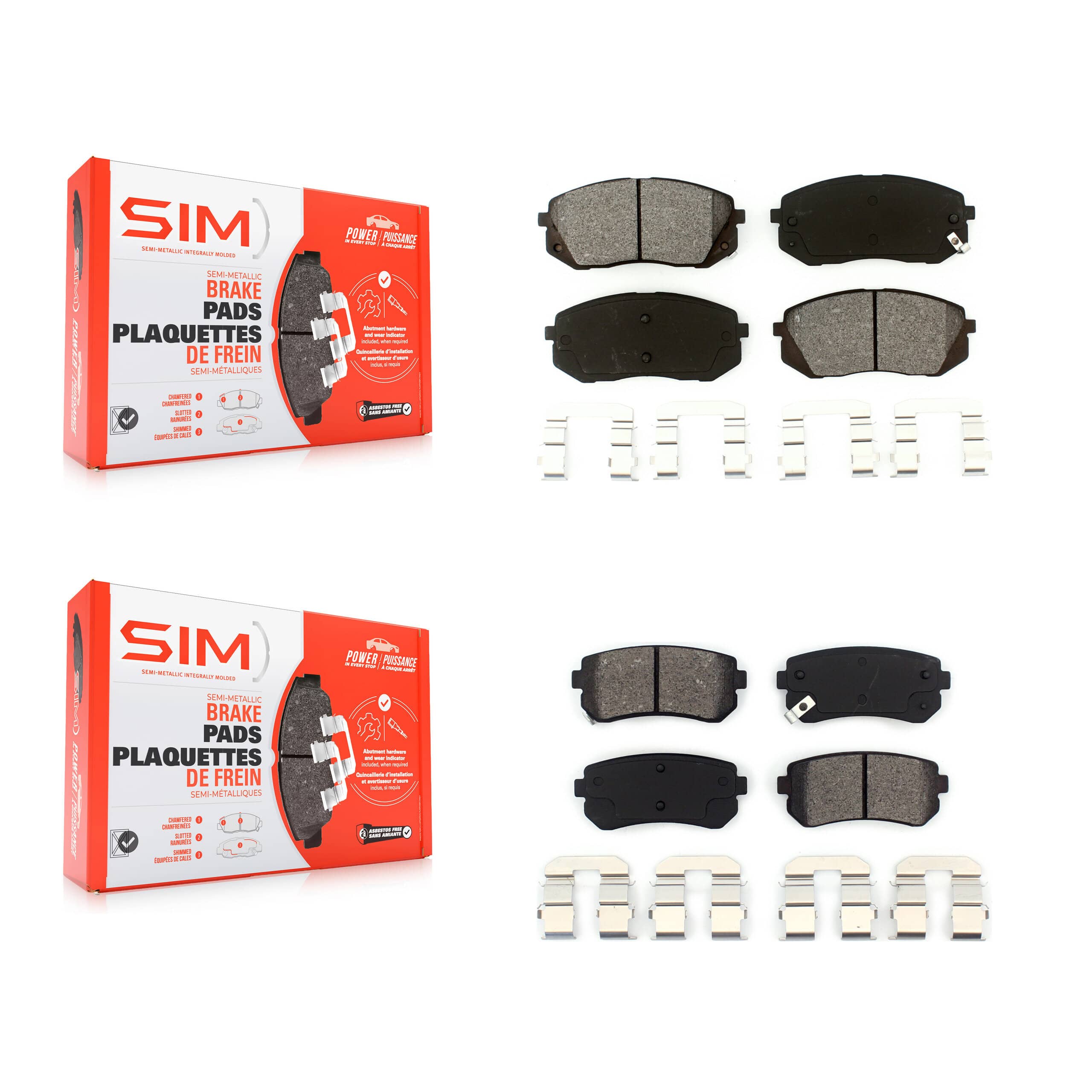 SIM - KSM-100105 - Front and Rear Disc Brake Pad Kits