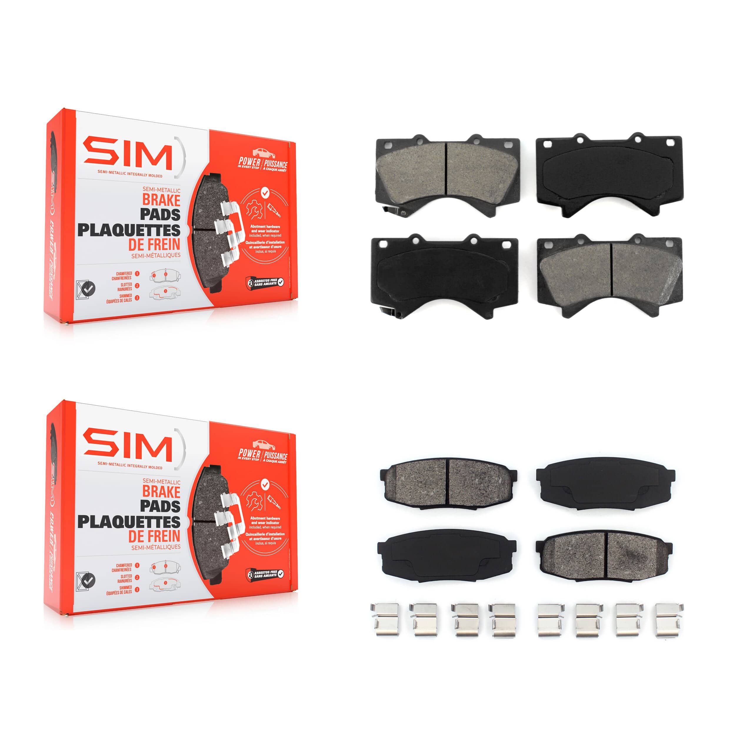 SIM - KSM-100109 - Front and Rear Disc Brake Pad Kits