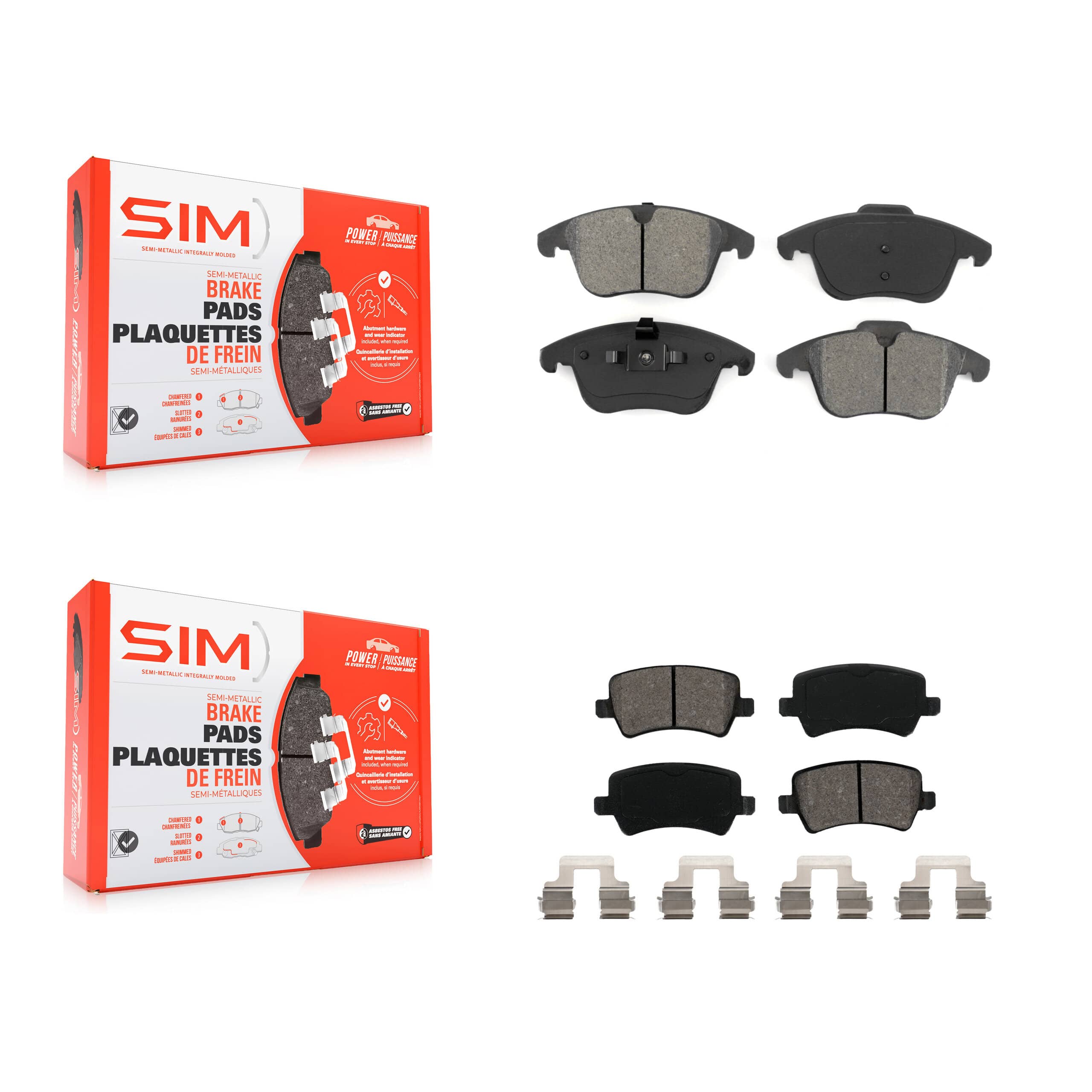 SIM - KSM-100112 - Front and Rear Disc Brake Pad Kits