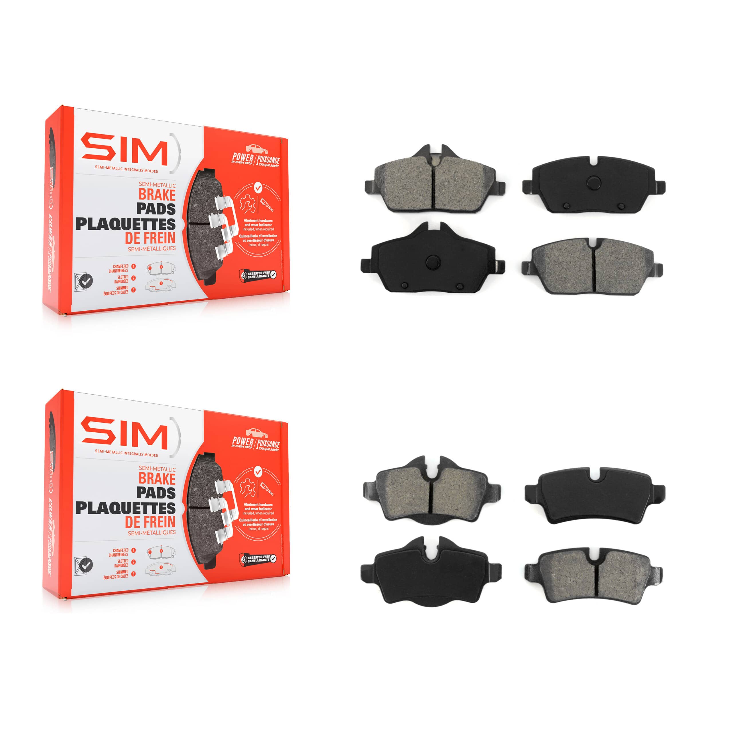 SIM - KSM-100115 - Front and Rear Disc Brake Pad Kits