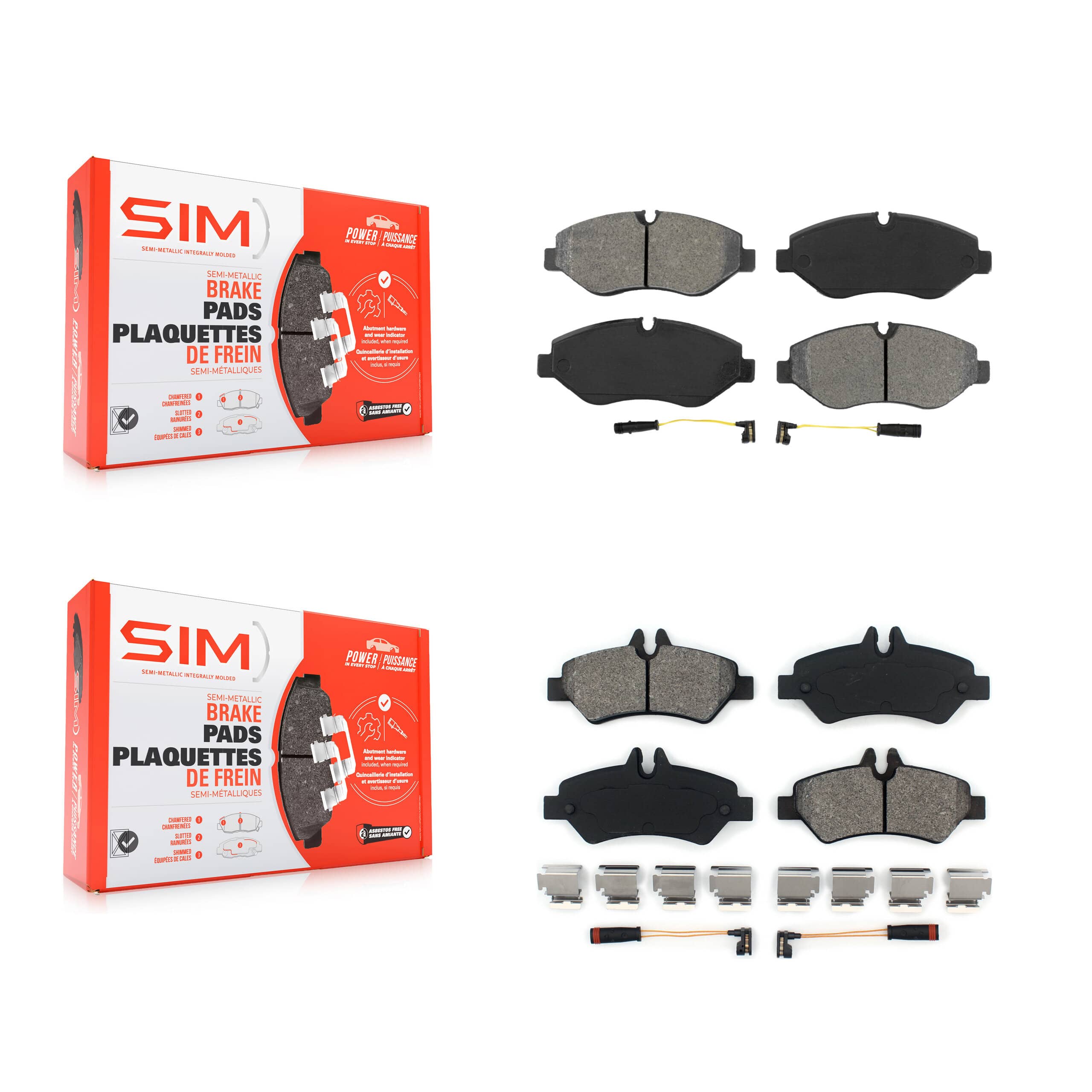 SIM - KSM-100116 - Front and Rear Disc Brake Pad Kits