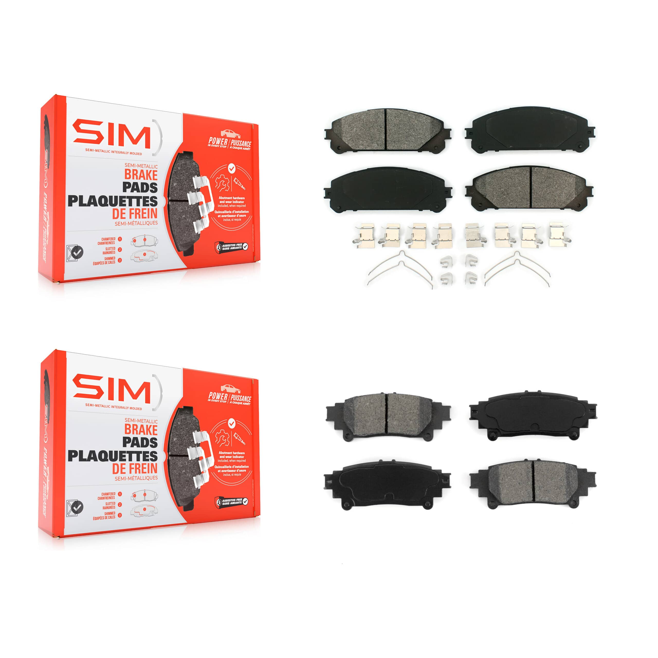SIM - KSM-100119 - Front and Rear Disc Brake Pad Kits