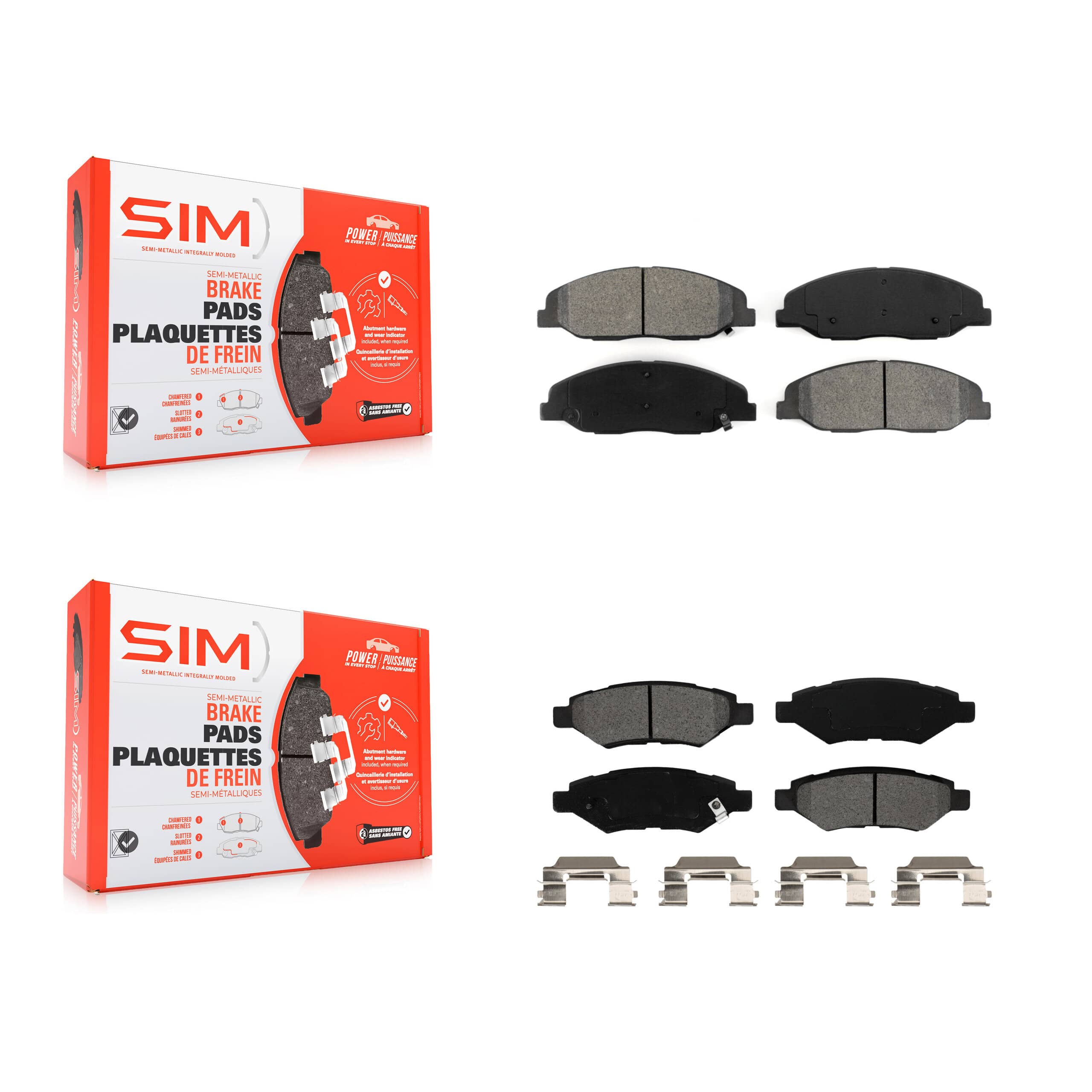 SIM - KSM-100125 - Front and Rear Disc Brake Pad Kits