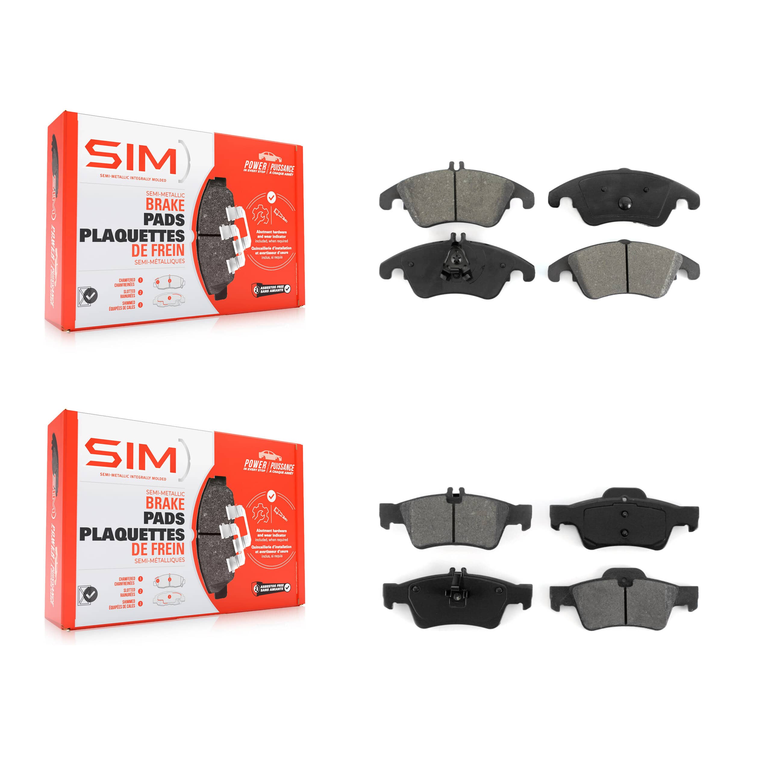 SIM - KSM-100129 - Front and Rear Disc Brake Pad Kits