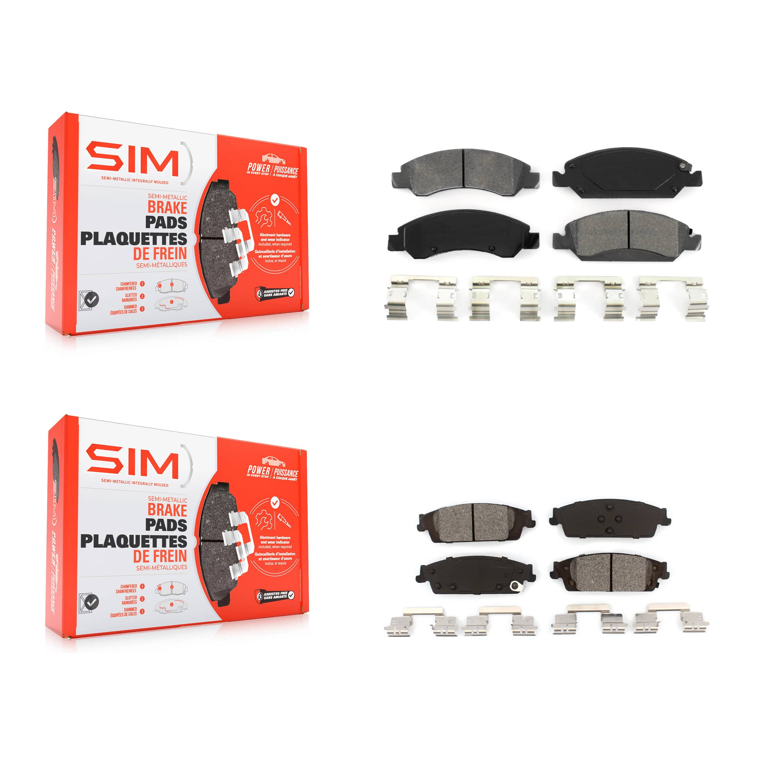 SIM - KSM-100134 - Front and Rear Disc Brake Pad Kits