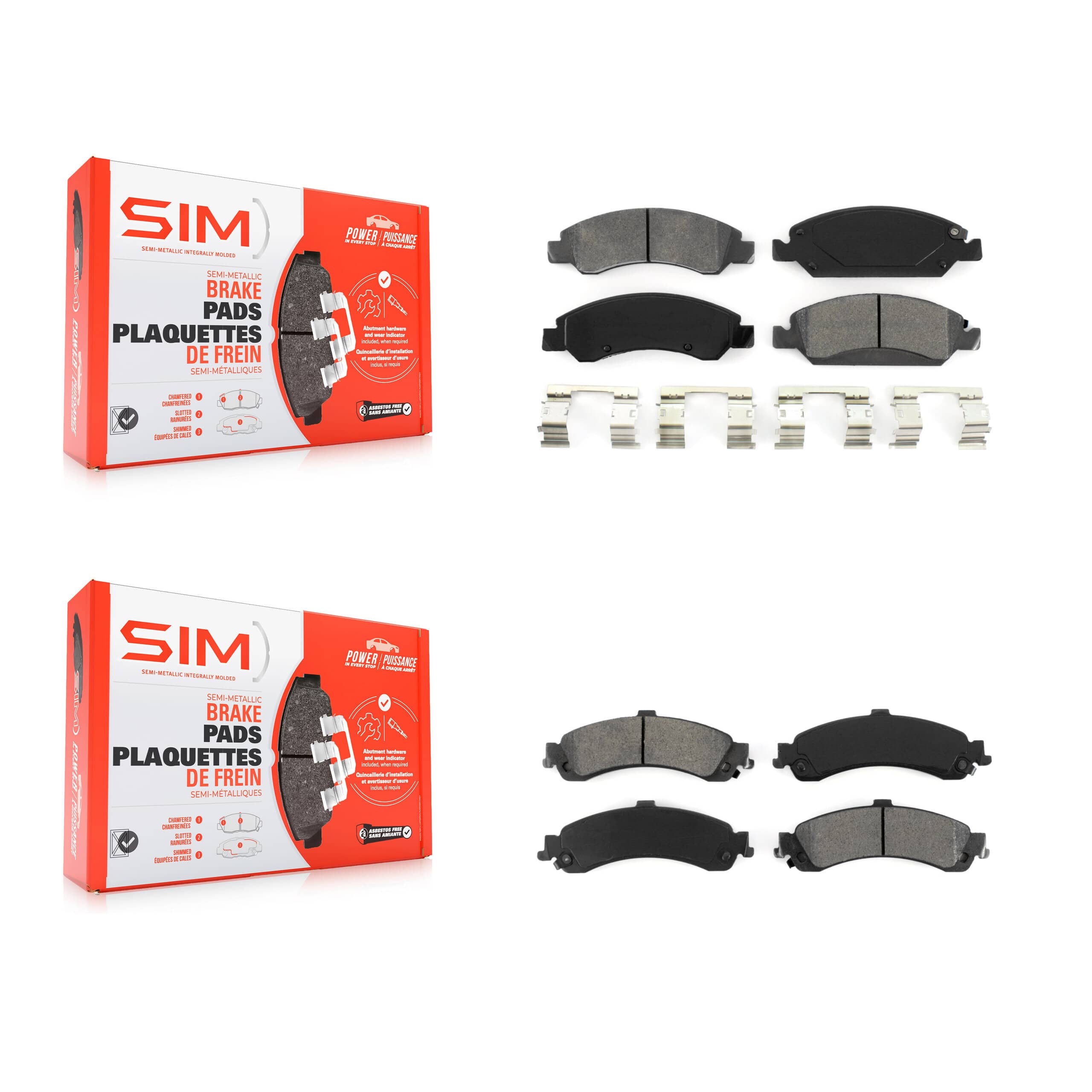 SIM - KSM-100136 - Front and Rear Disc Brake Pad Kits
