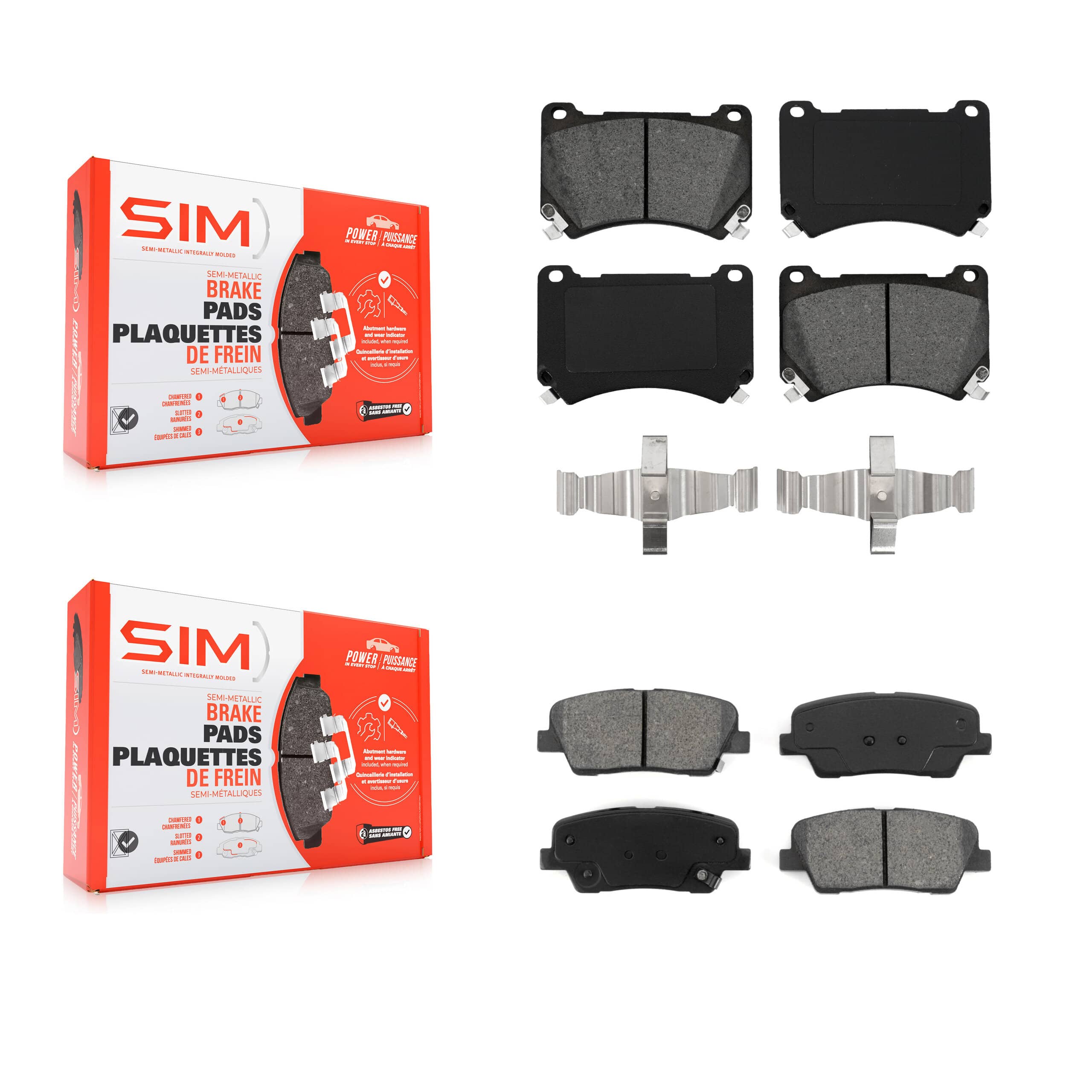 SIM - KSM-100148 - Front and Rear Disc Brake Pad Kits