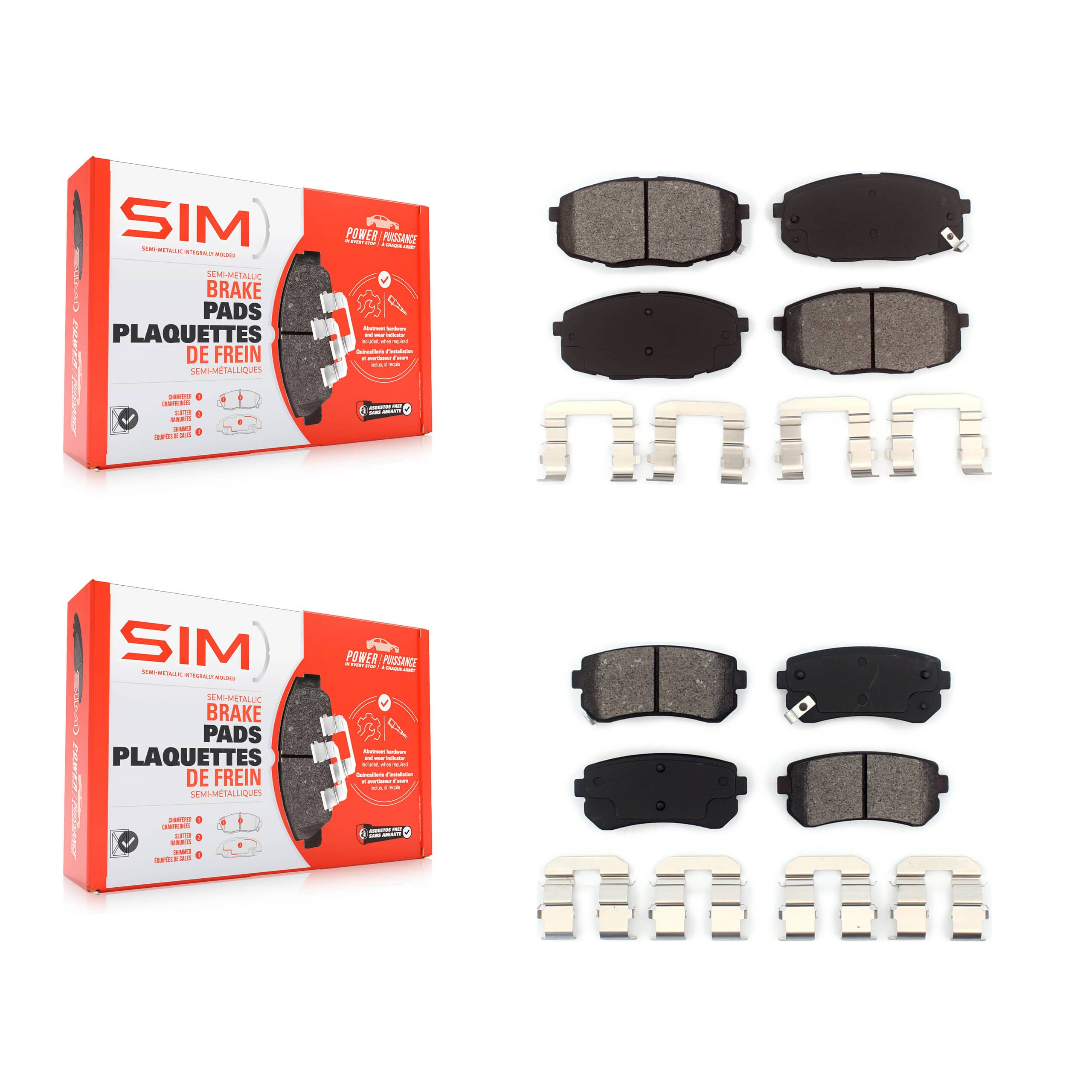 SIM - KSM-100150 - Front and Rear Disc Brake Pad Kits