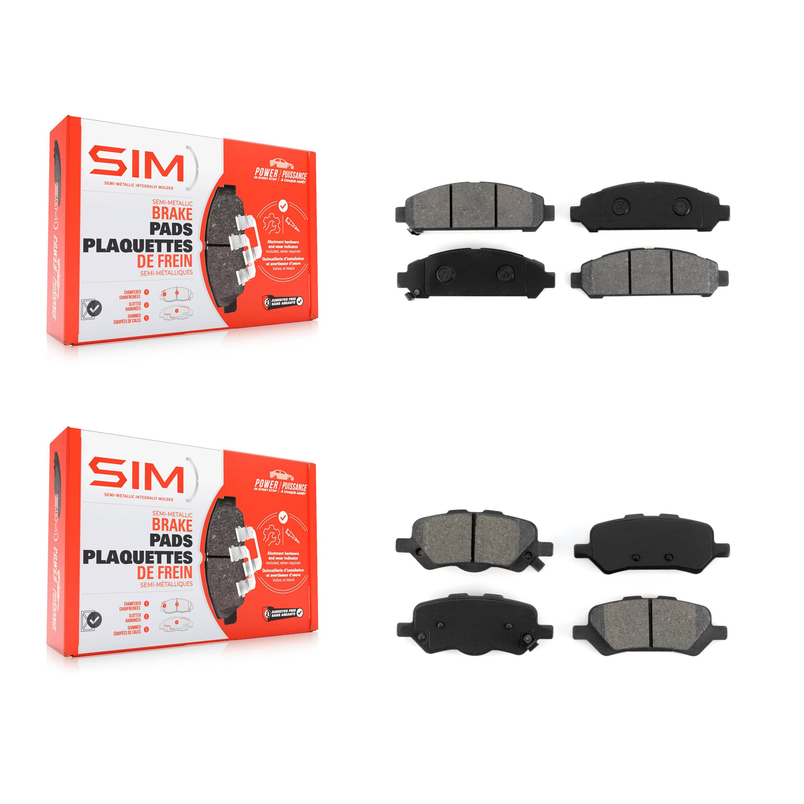 SIM - KSM-100153 - Front and Rear Disc Brake Pad Kits