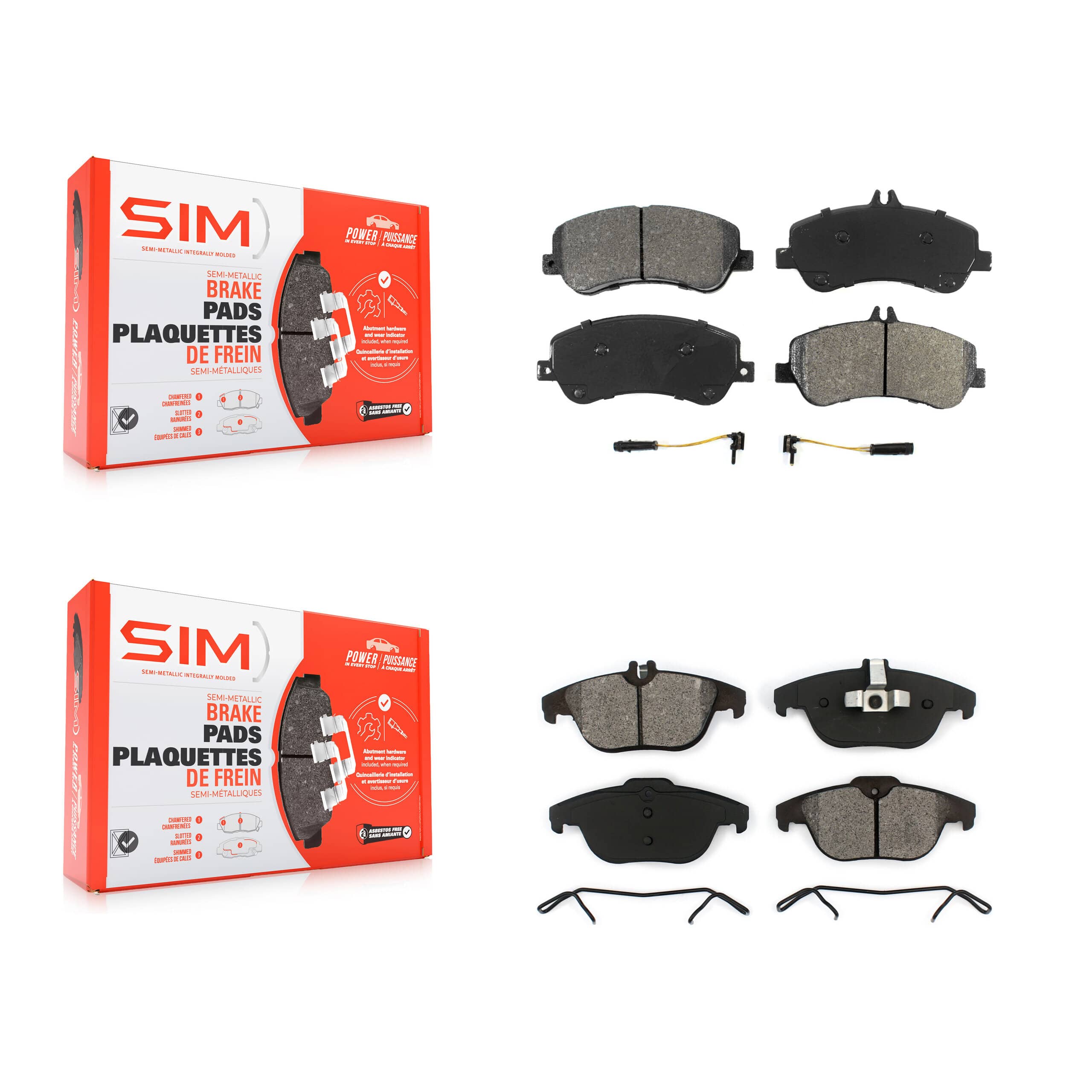 SIM - KSM-100154 - Front and Rear Disc Brake Pad Kits
