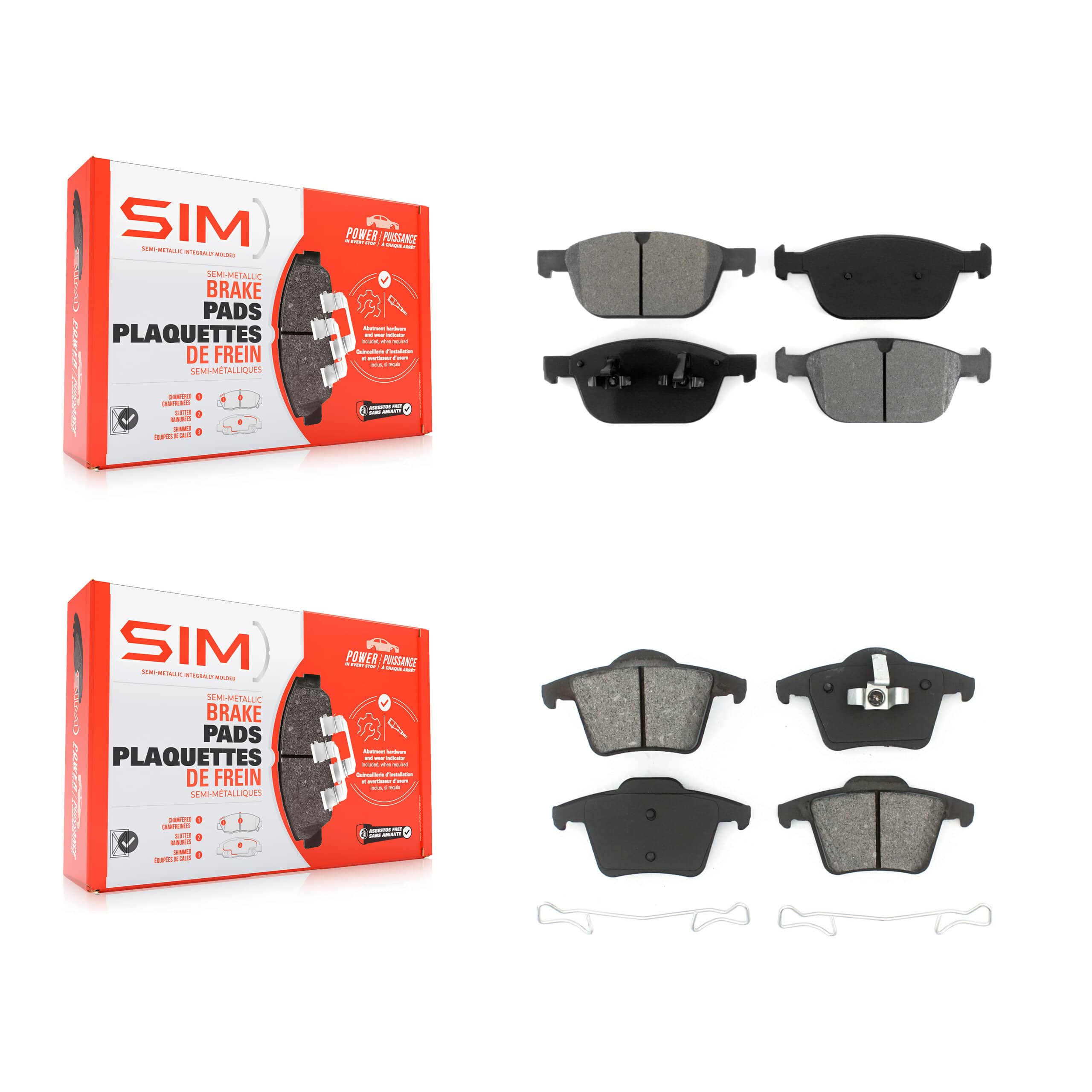 SIM - KSM-100156 - Front and Rear Disc Brake Pad Kits