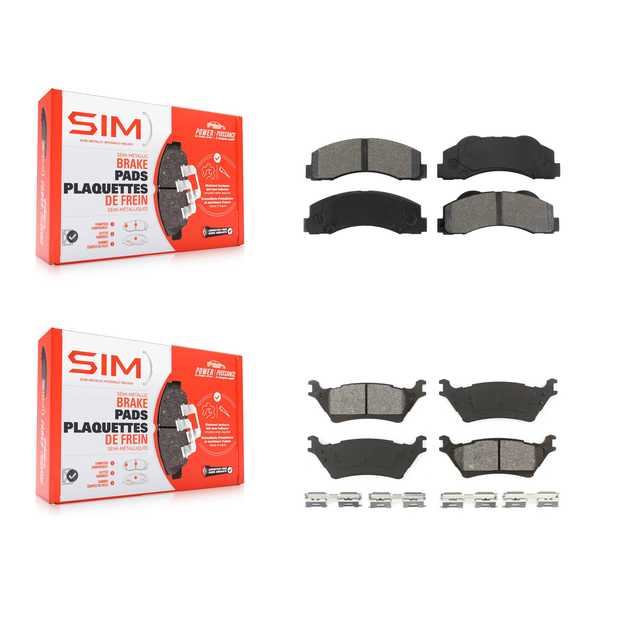 SIM - KSM-100162 - Front and Rear Disc Brake Pad Kits