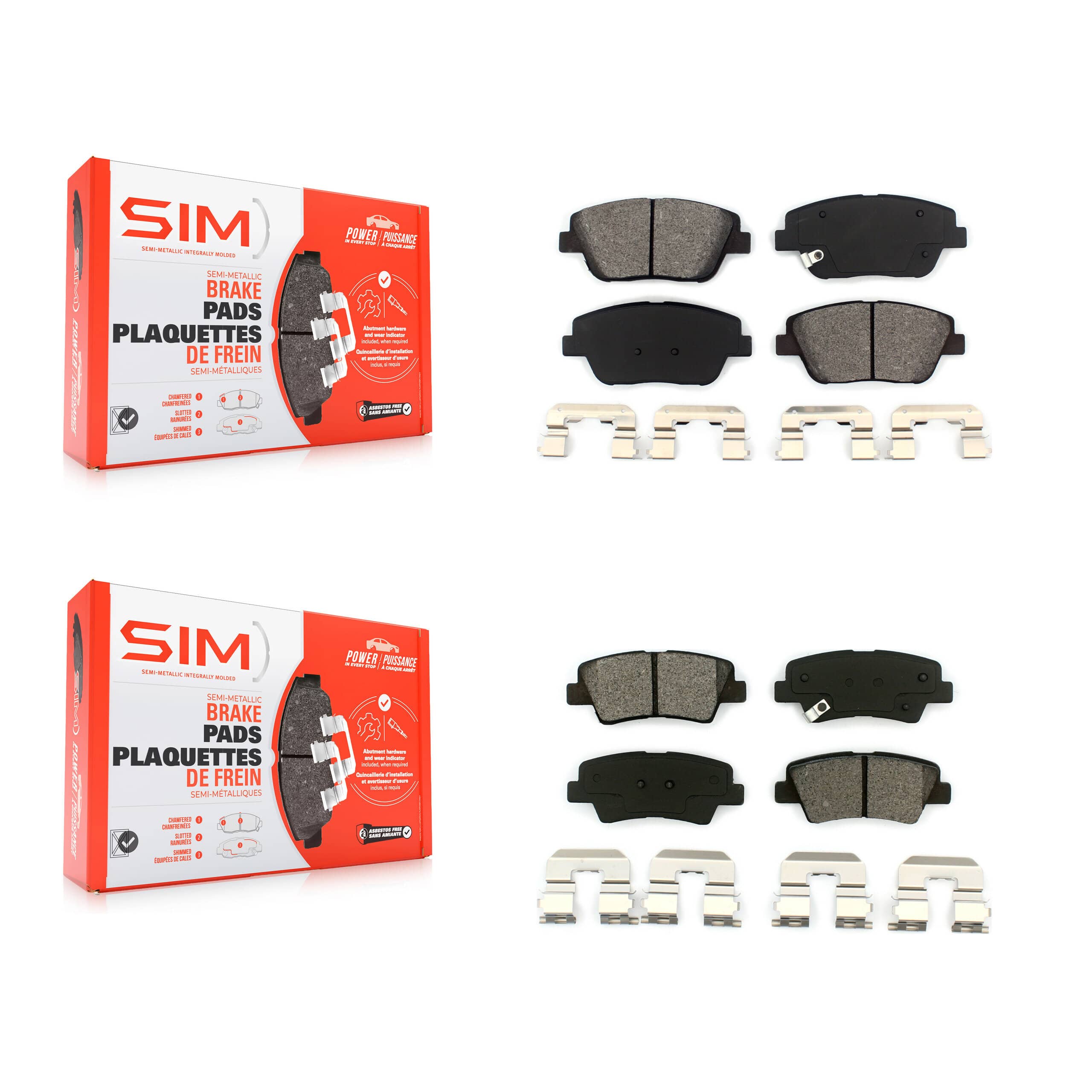 SIM - KSM-100169 - Front and Rear Disc Brake Pad Kits