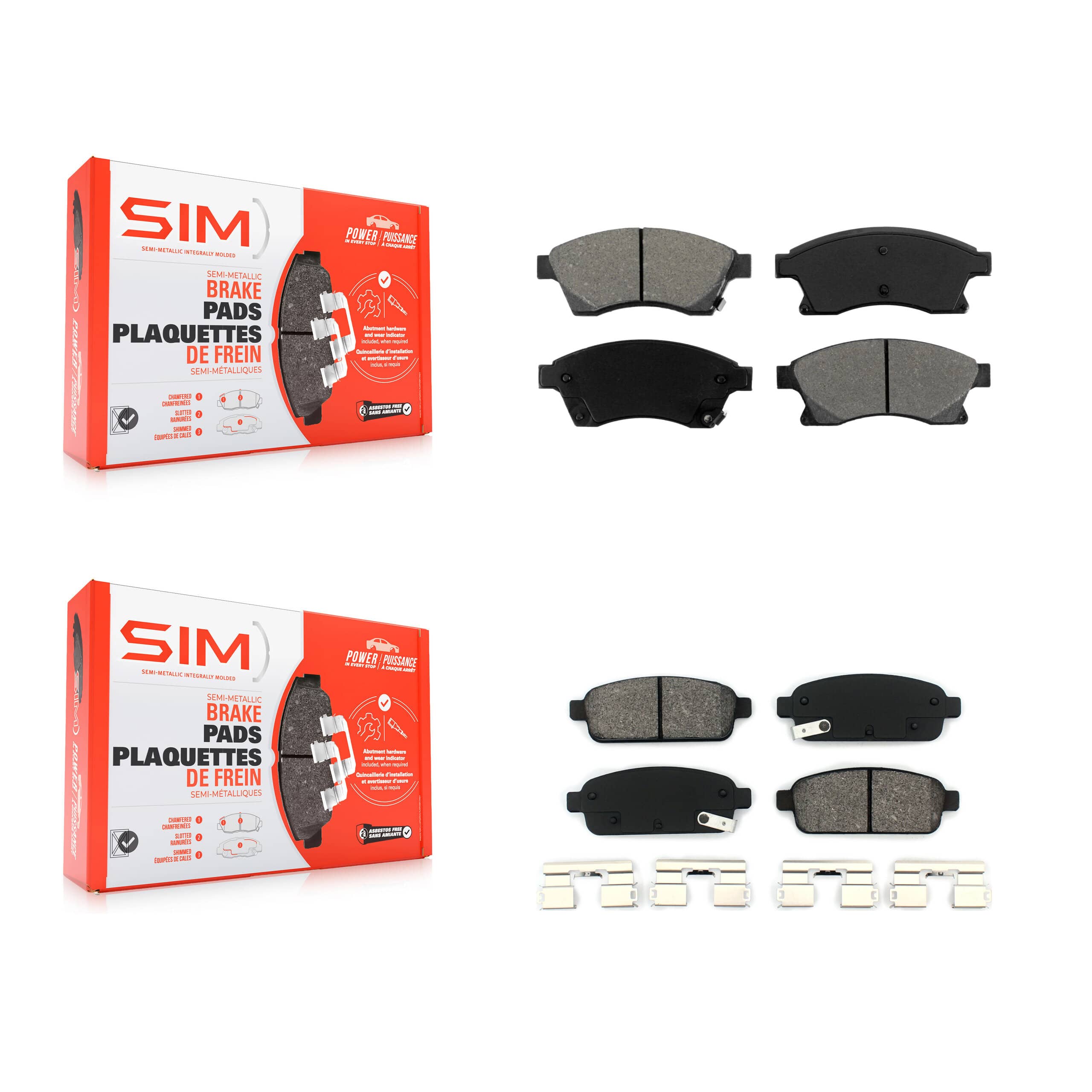 SIM - KSM-100185 - Front and Rear Disc Brake Pad Kits