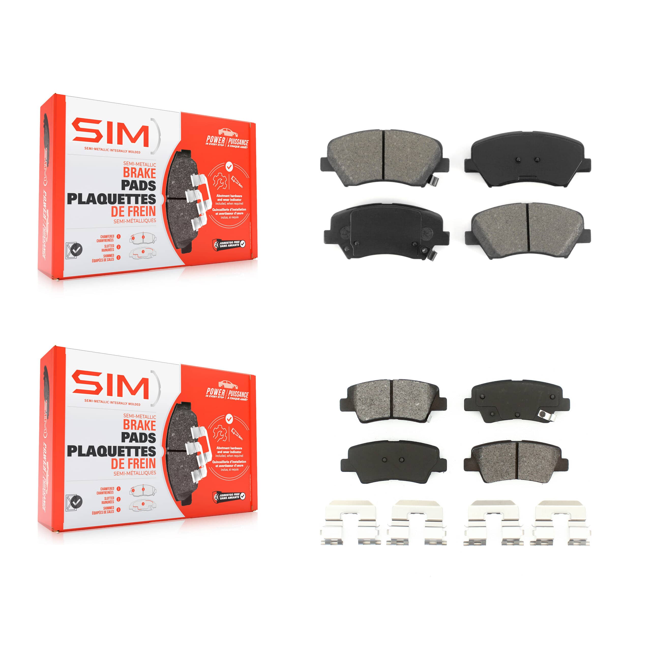 SIM - KSM-100190 - Front and Rear Disc Brake Pad Kits