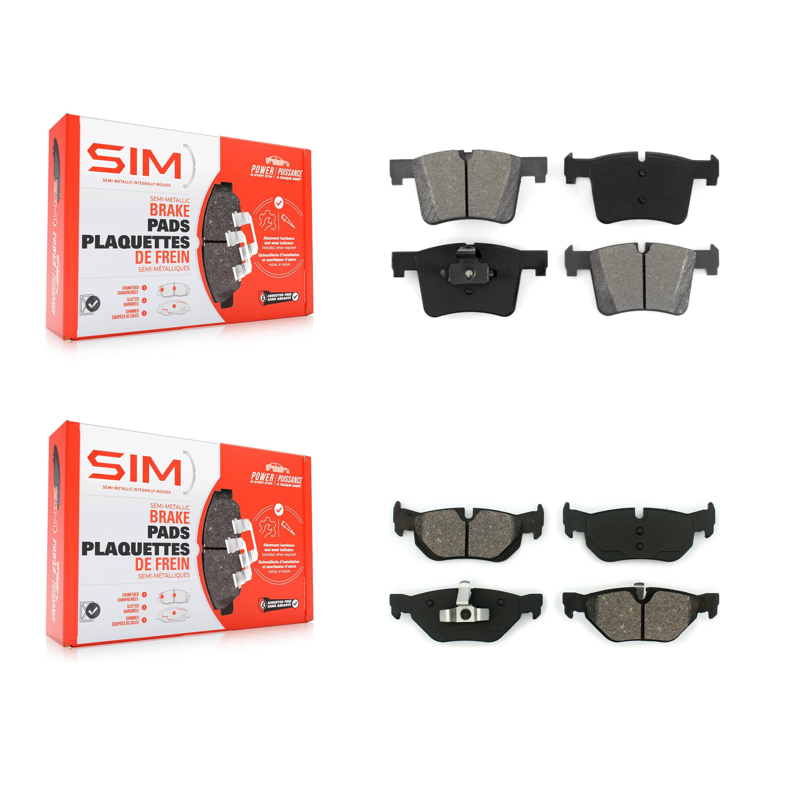 SIM - KSM-100191 - Front and Rear Disc Brake Pad Kits