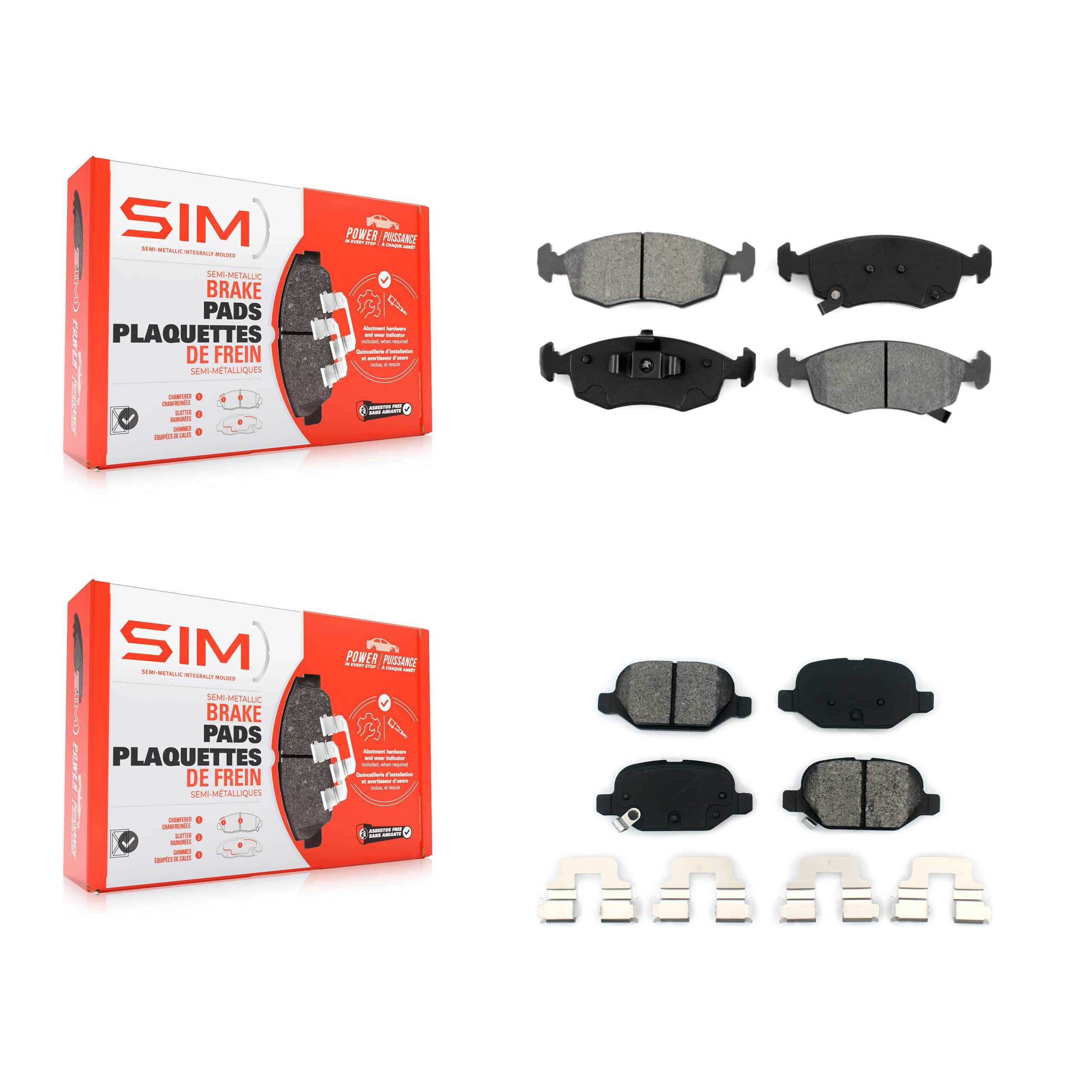 SIM - KSM-100192 - Front and Rear Disc Brake Pad Kits