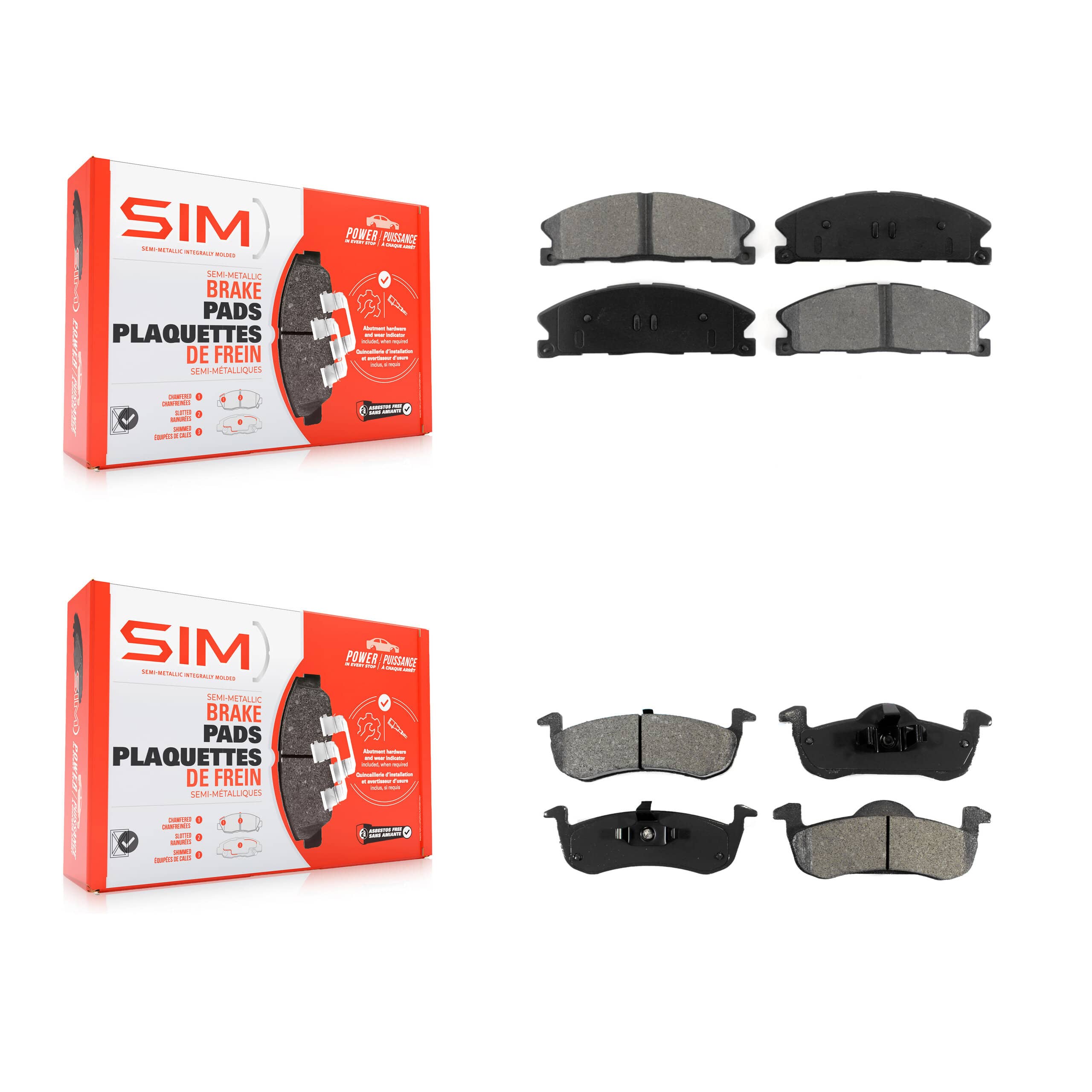 SIM - KSM-100196 - Front and Rear Disc Brake Pad Kits