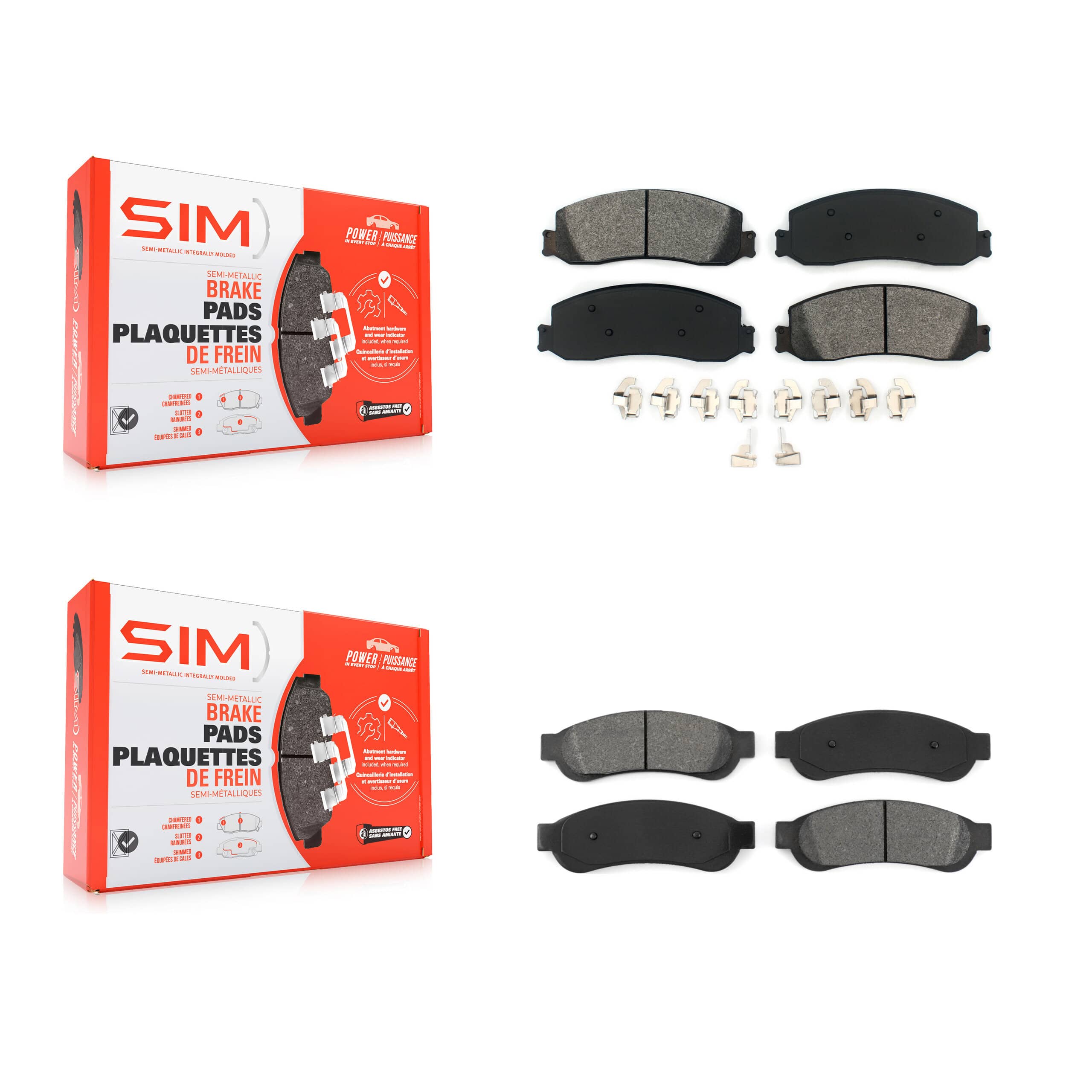 SIM - KSM-100204 - Front and Rear Disc Brake Pad Kits