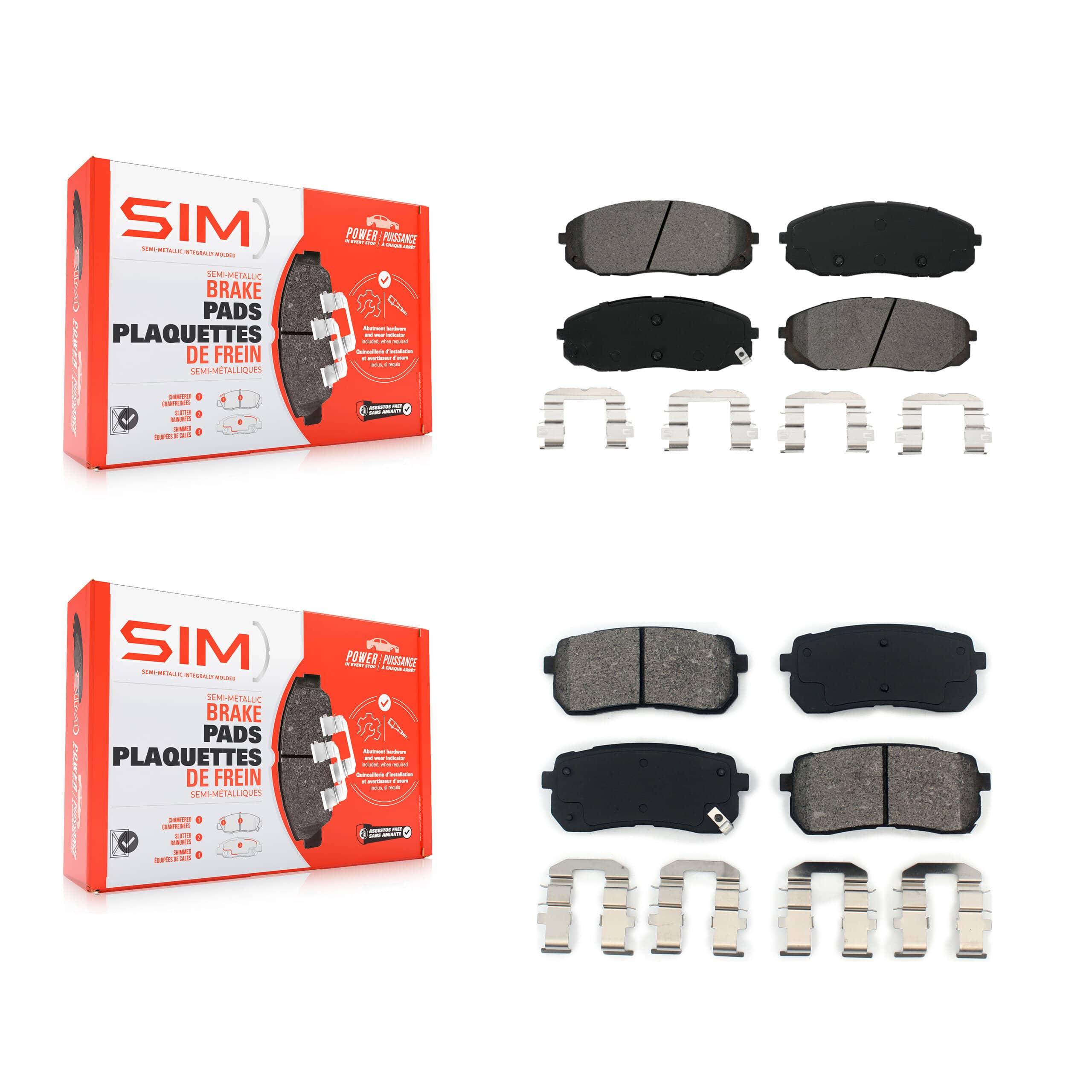 SIM - KSM-100224 - Front and Rear Disc Brake Pad Kits
