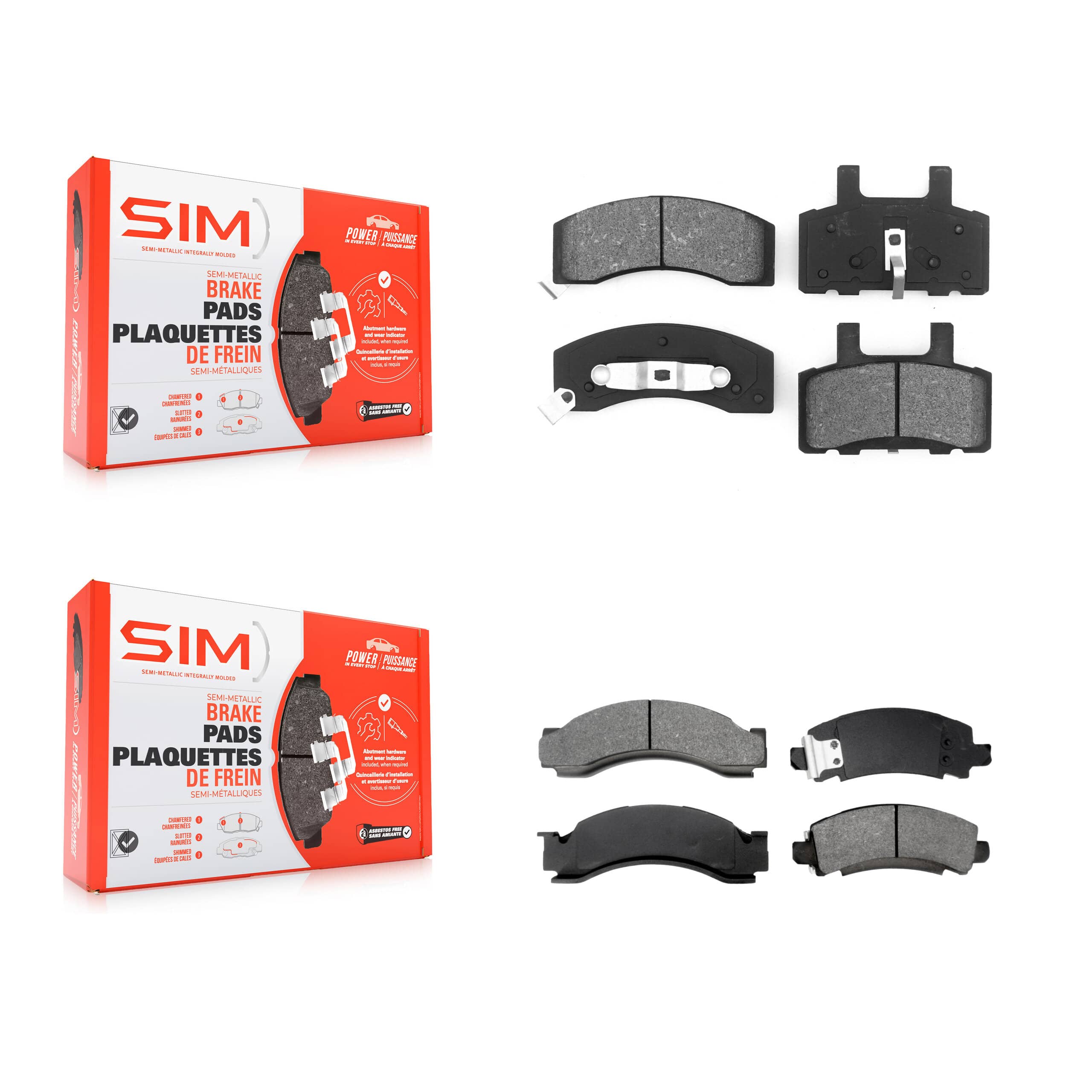 SIM - KSM-100238 - Front and Rear Disc Brake Pad Kits