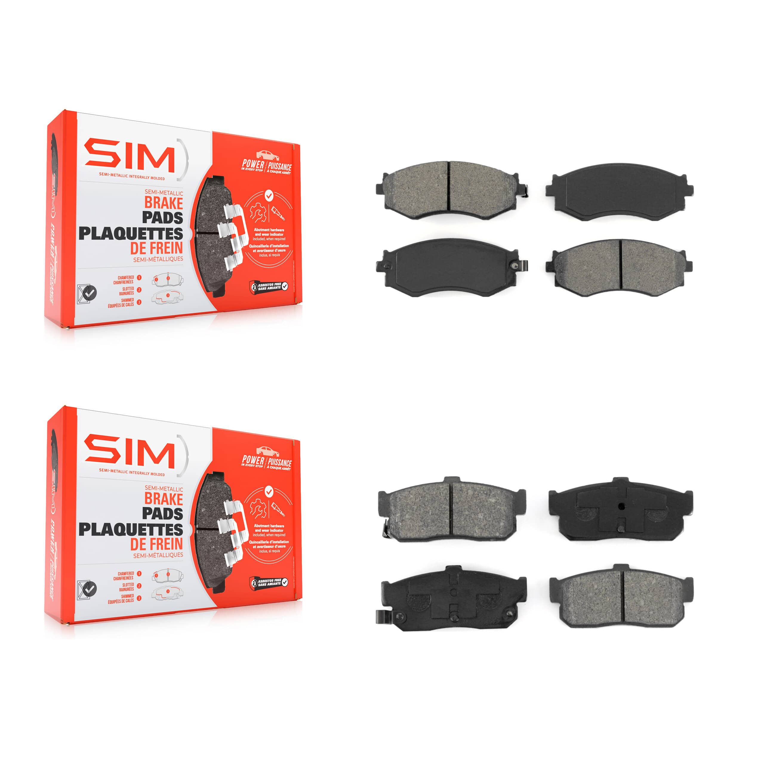 SIM - KSM-100243 - Front and Rear Disc Brake Pad Kits