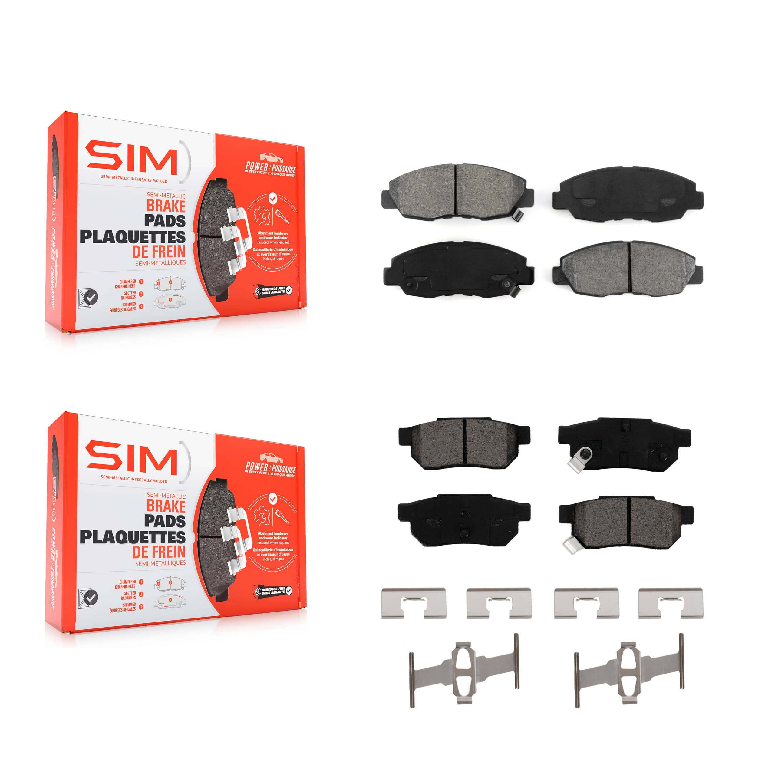 SIM - KSM-100245 - Front and Rear Disc Brake Pad Kits