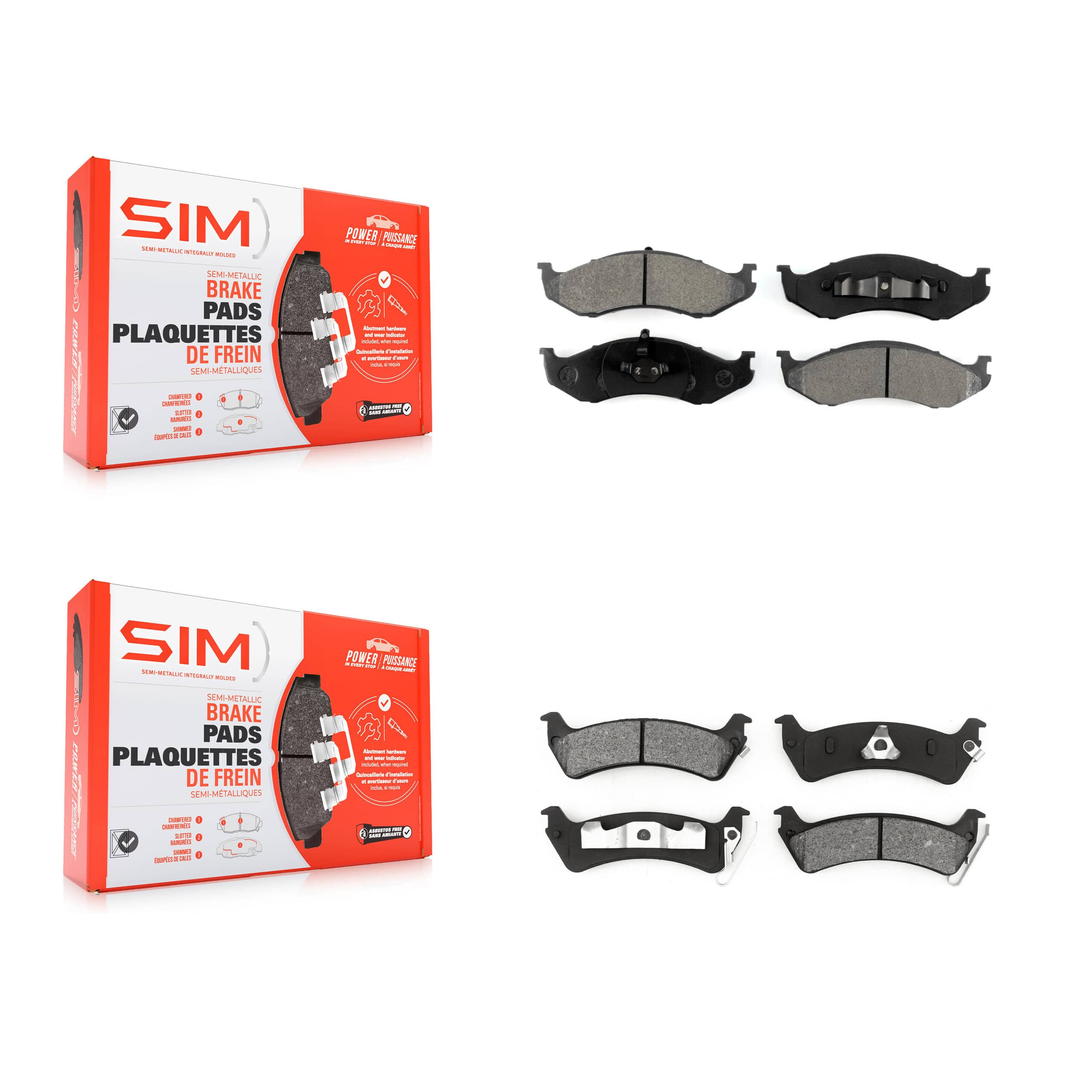 SIM - KSM-100251 - Front and Rear Disc Brake Pad Kits