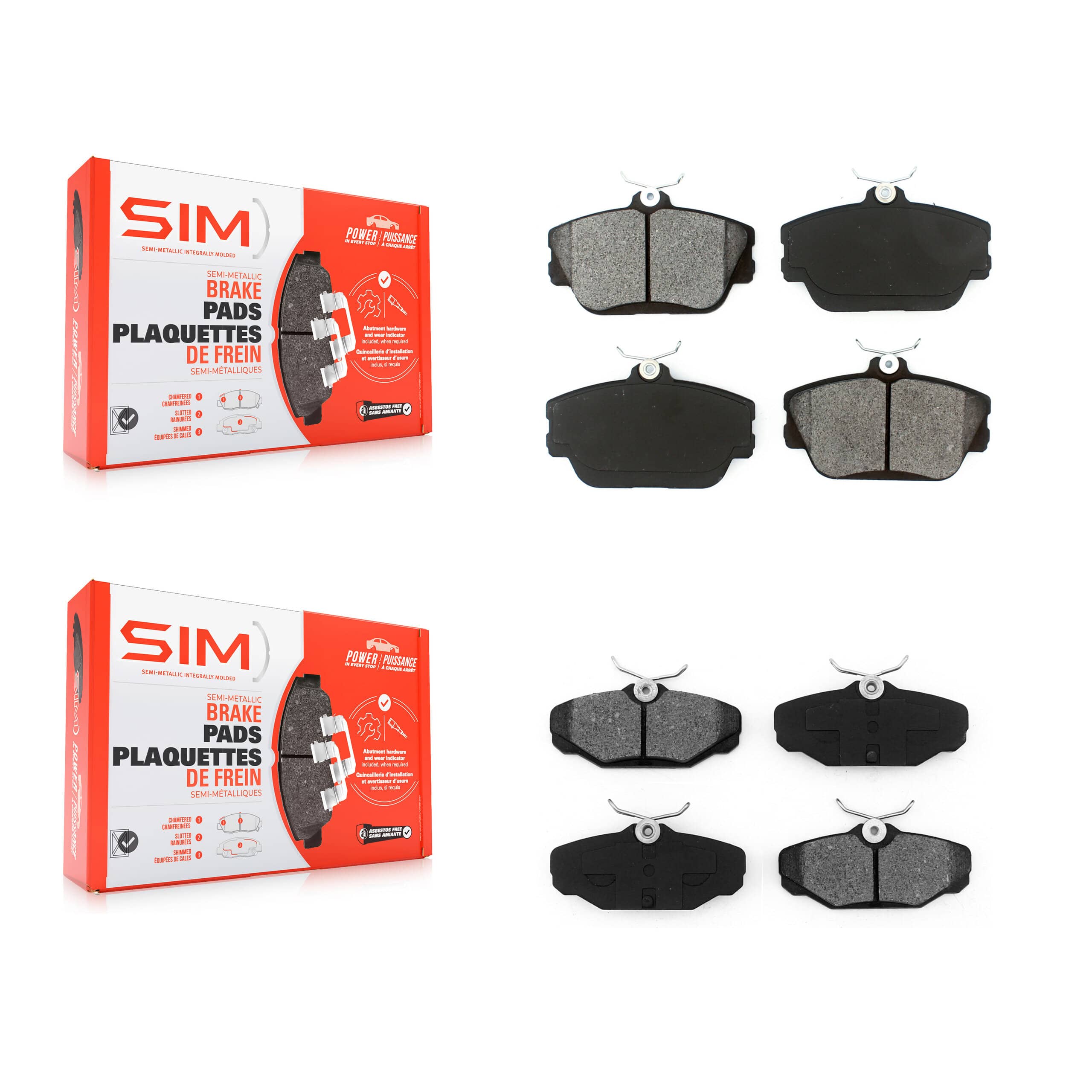 SIM - KSM-100270 - Front and Rear Disc Brake Pad Kits