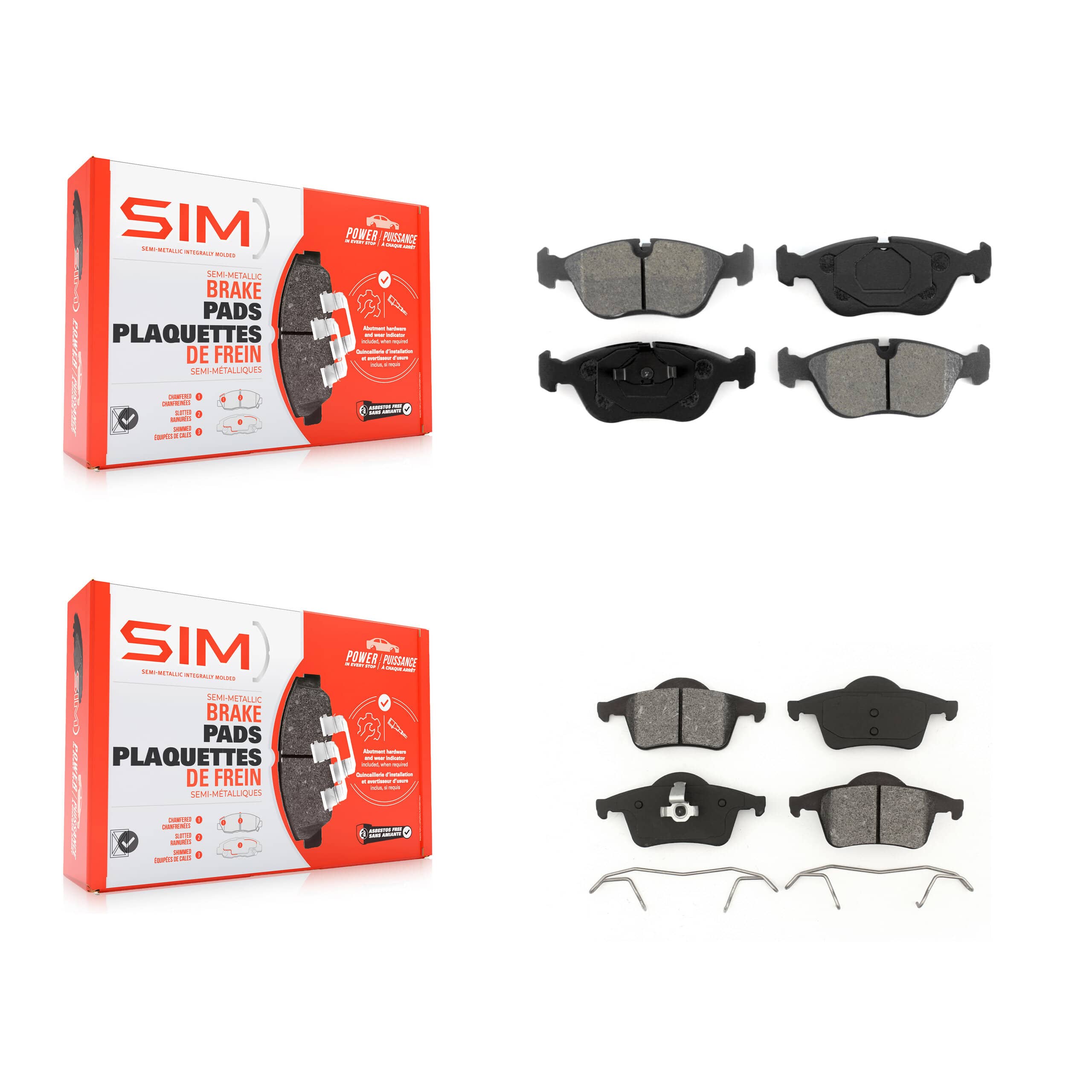 SIM - KSM-100275 - Front and Rear Disc Brake Pad Kits