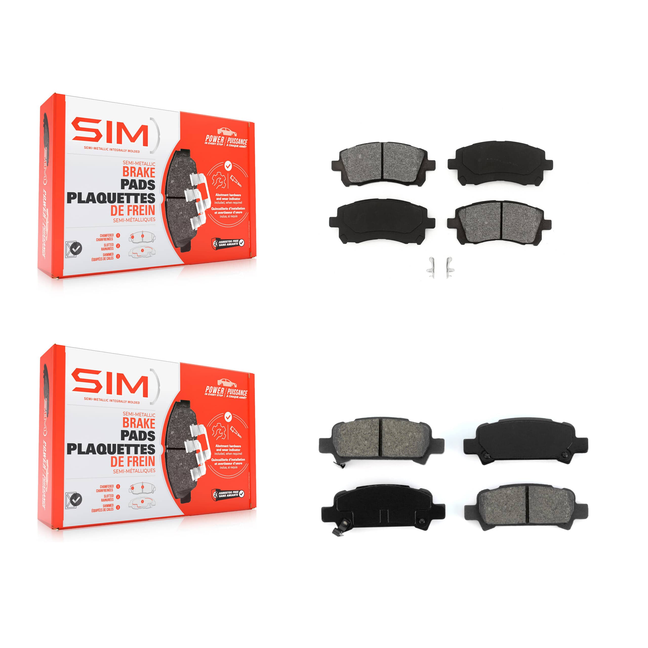 SIM - KSM-100311 - Front and Rear Disc Brake Pad Kits
