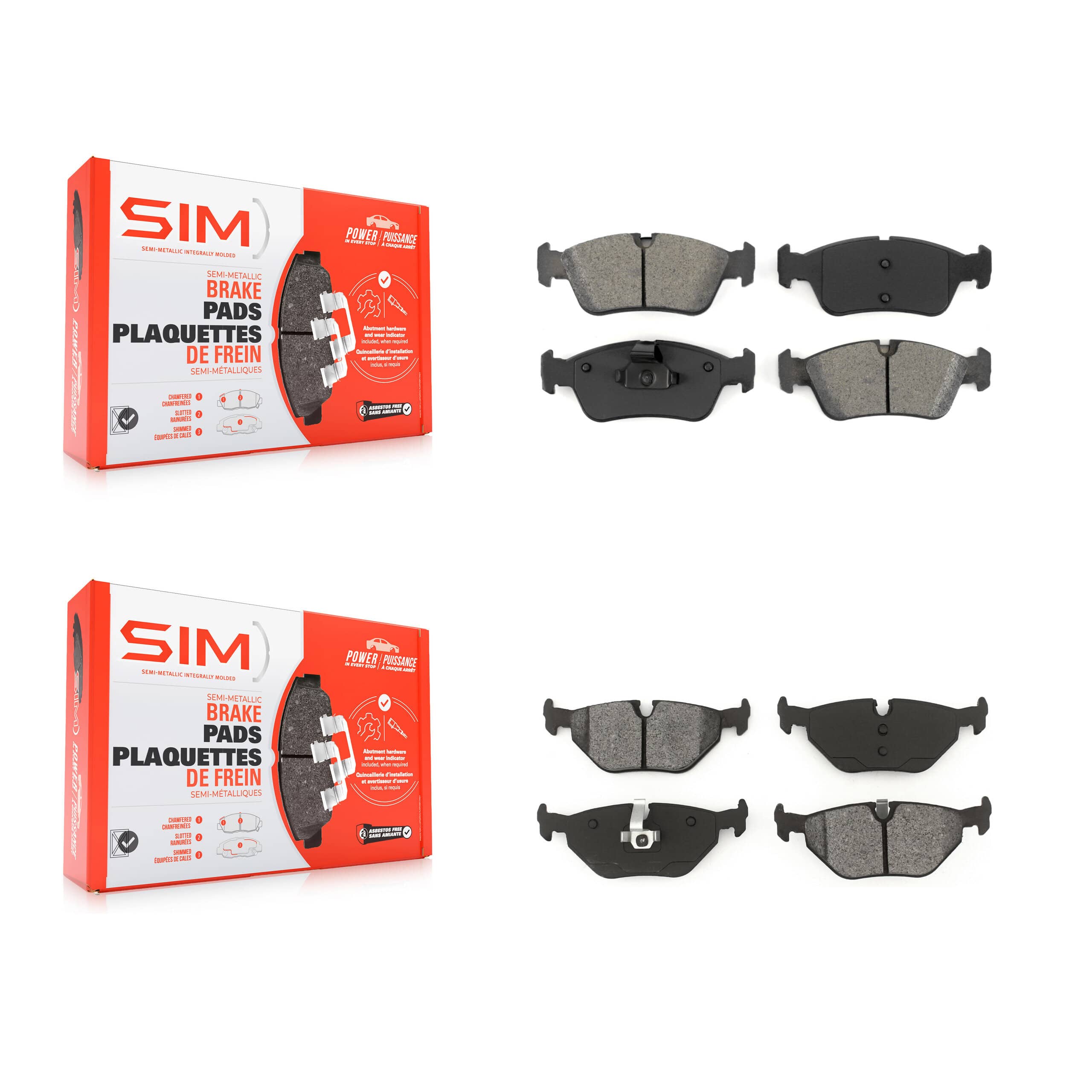 SIM - KSM-100323 - Front and Rear Disc Brake Pad Kits