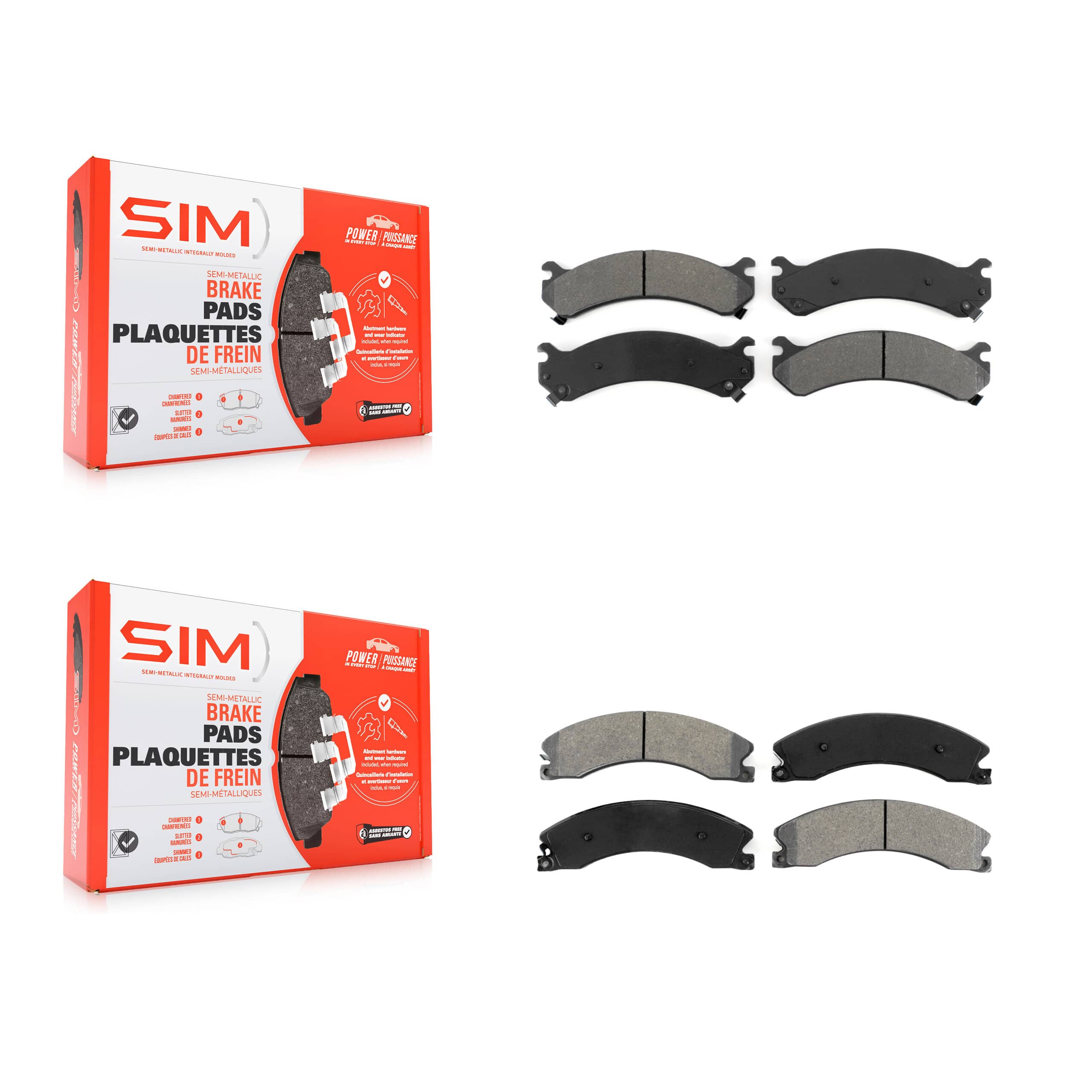 SIM - KSM-100324 - Front and Rear Disc Brake Pad Kits