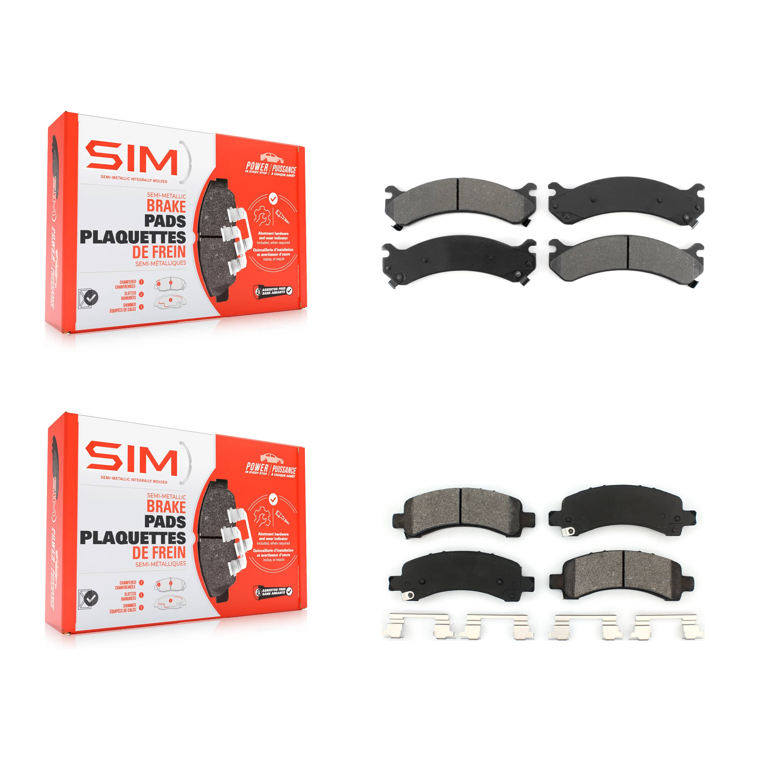 SIM - KSM-100327 - Front and Rear Disc Brake Pad Kits