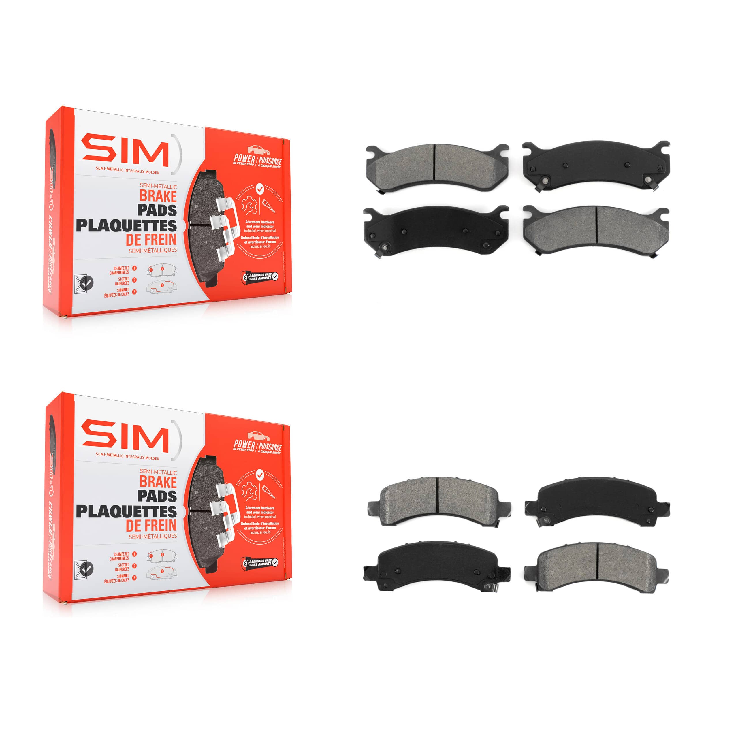 SIM - KSM-100333 - Front and Rear Disc Brake Pad Kits