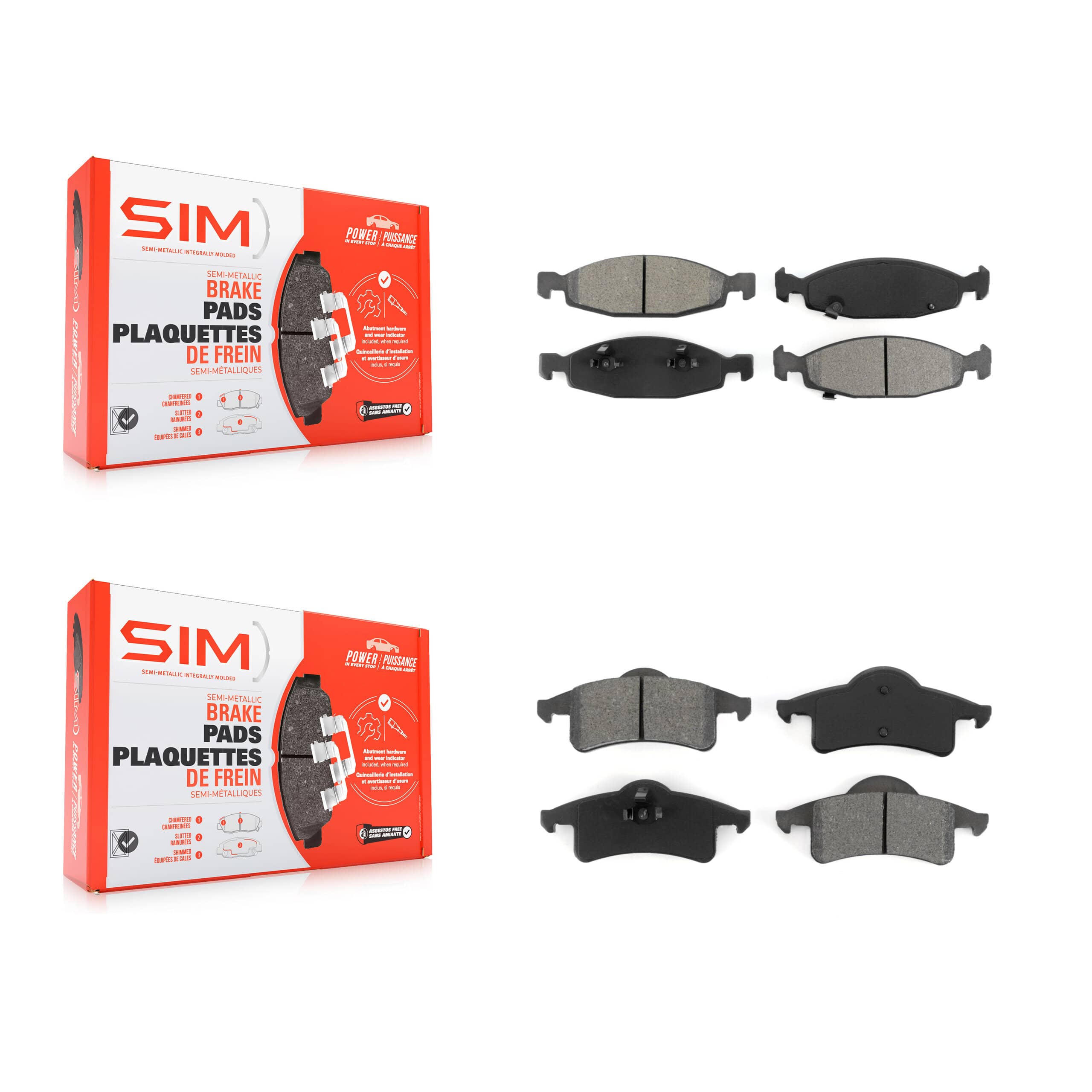 SIM - KSM-100336 - Front and Rear Disc Brake Pad Kits