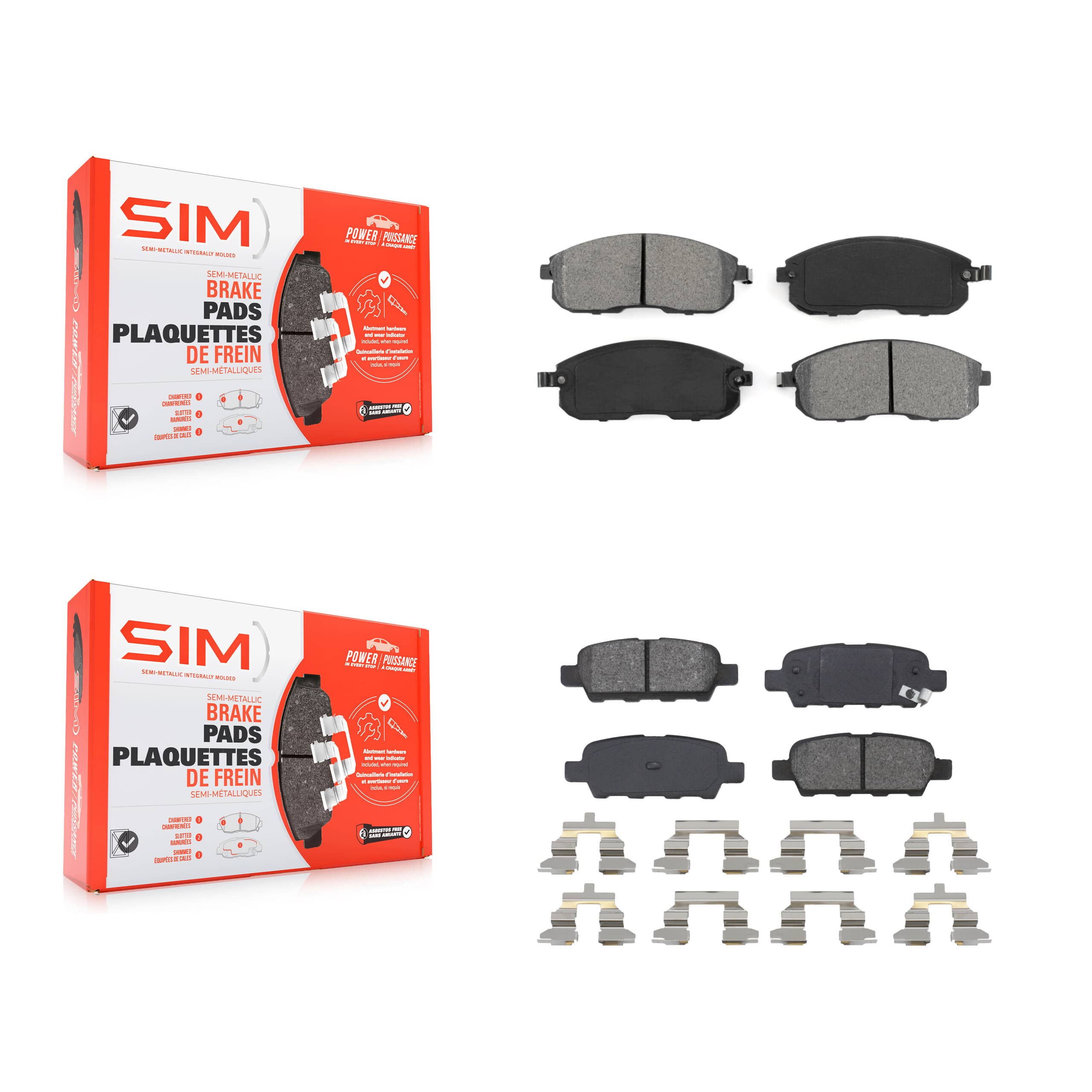 SIM - KSM-100346 - Front and Rear Disc Brake Pad Kits