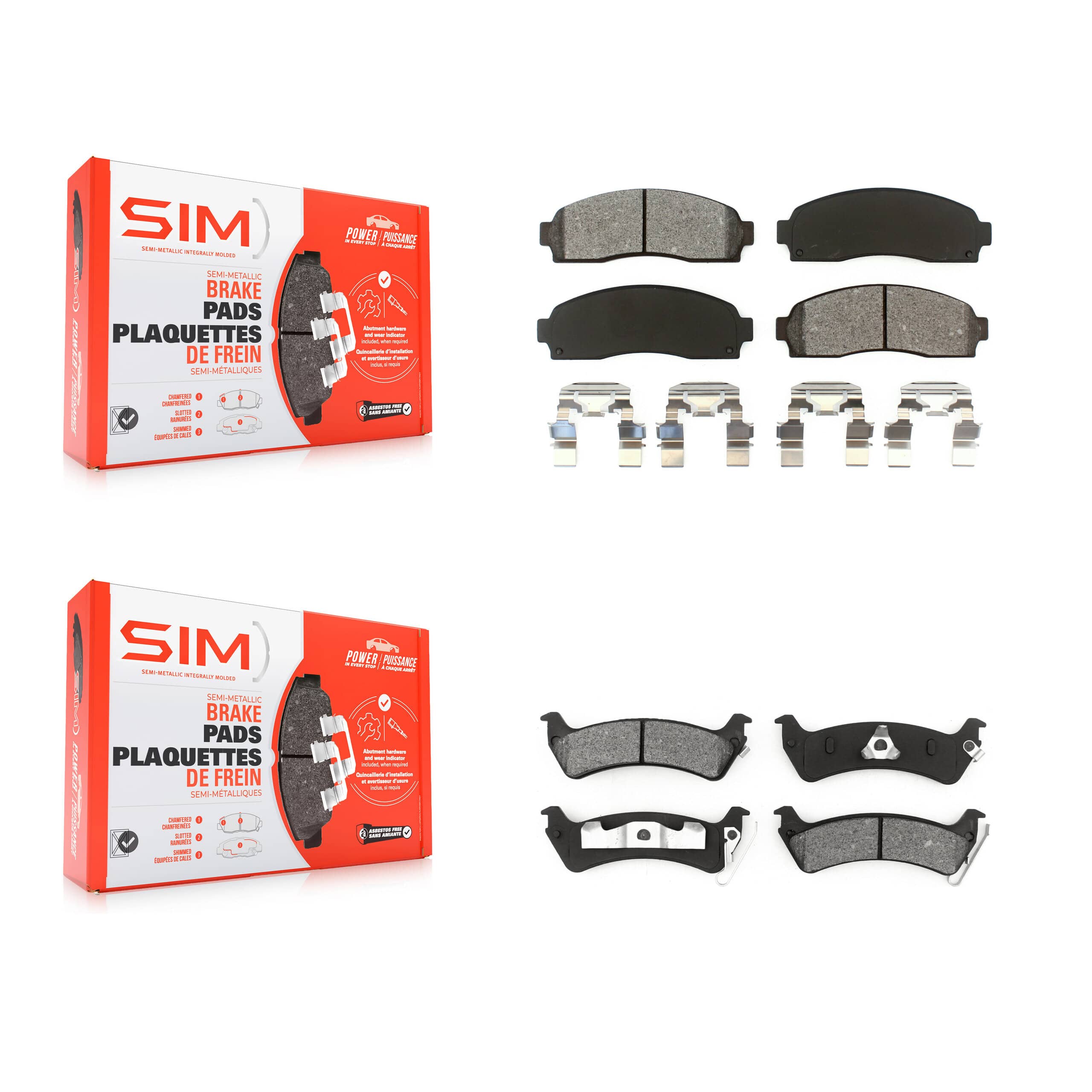 SIM - KSM-100356 - Front and Rear Disc Brake Pad Kits